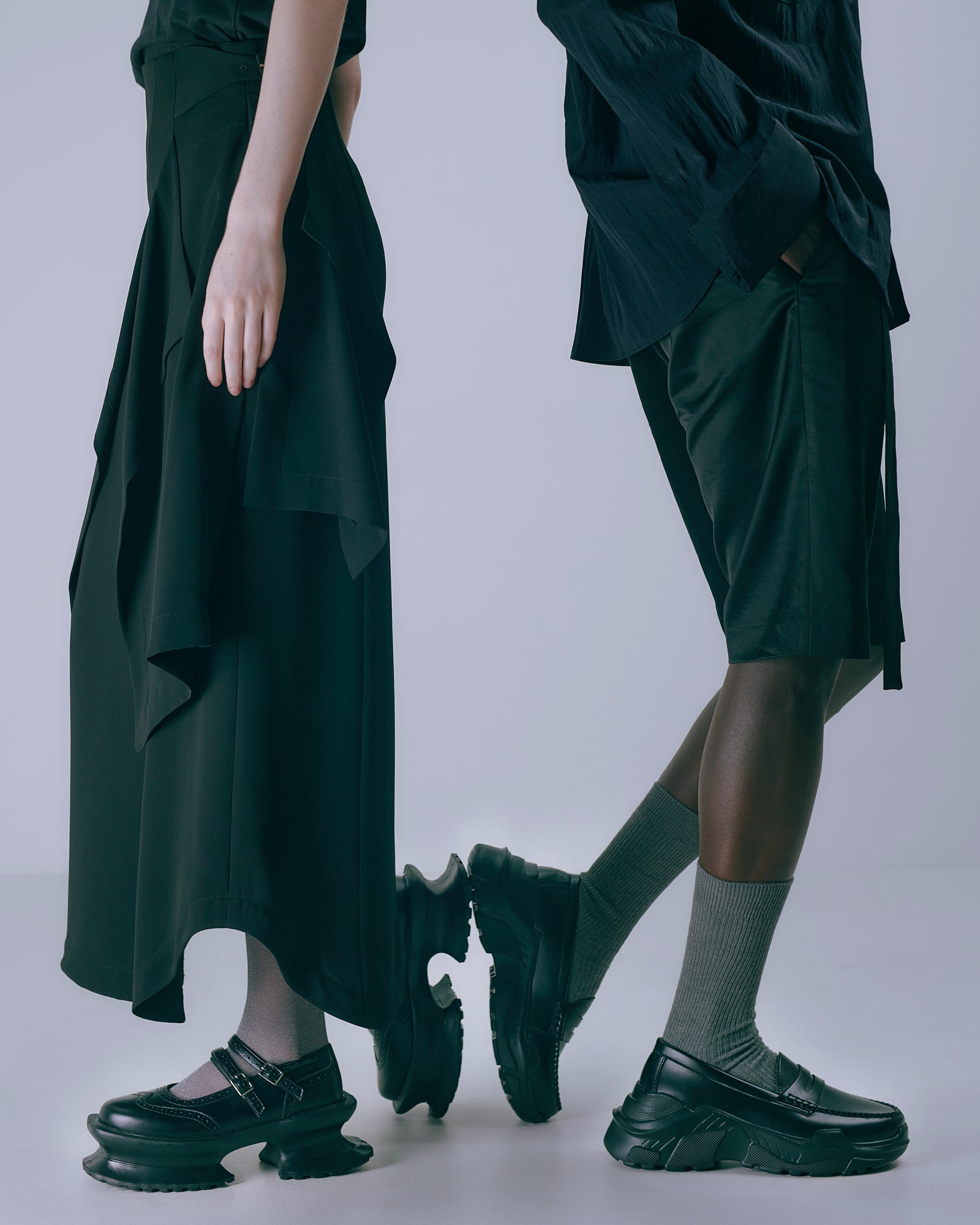 Aerial Garden shoes Black Leather × Black
