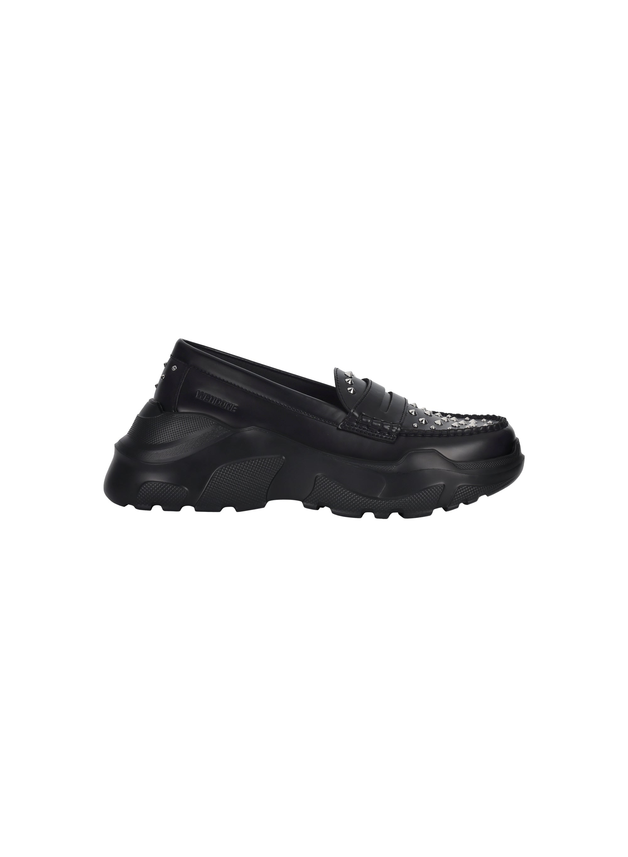 AKIKOAOKI X WE11DONE BLACK WOMENS STUDDED LOAFERS