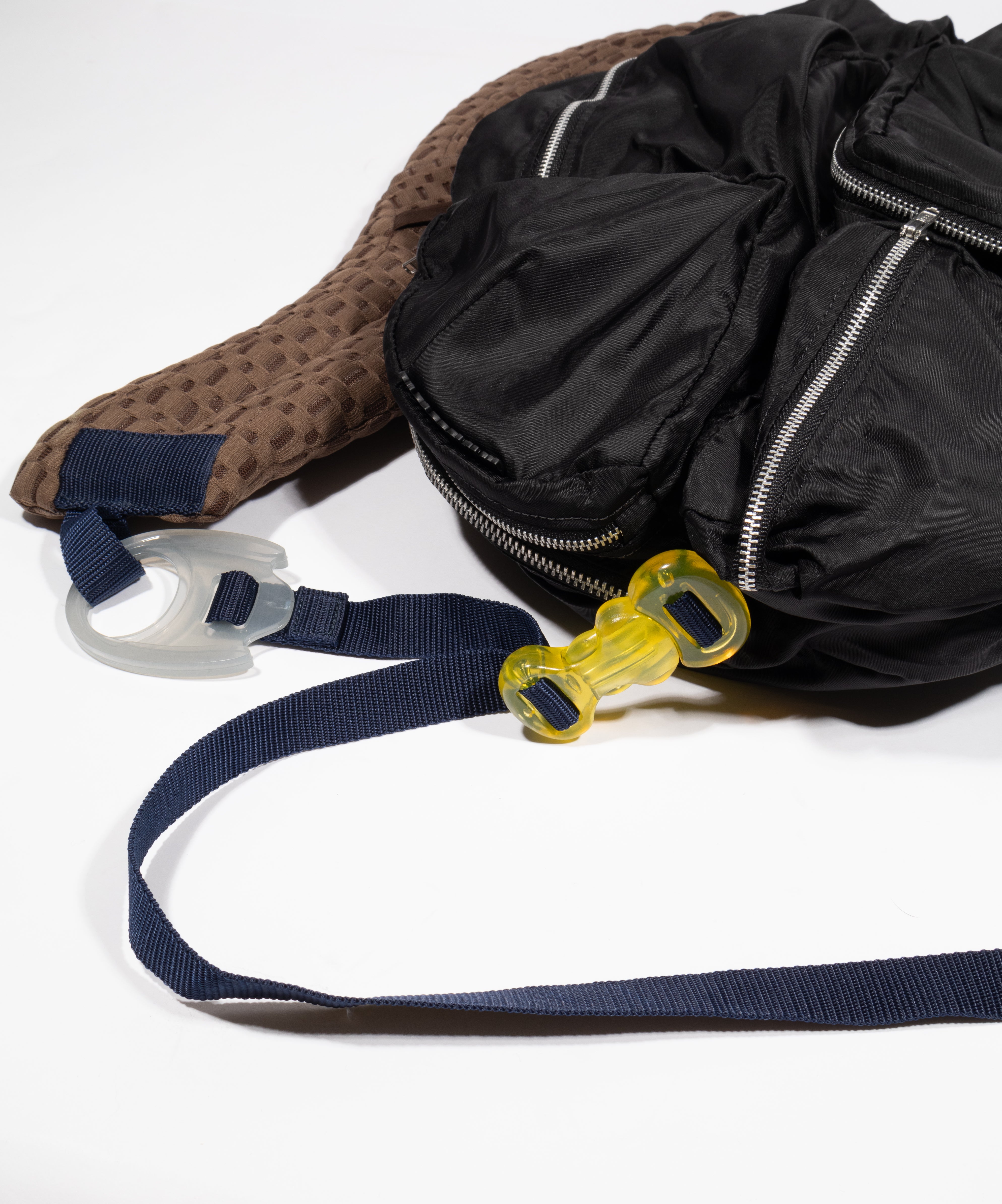 7 Pockets bag Black × Navy × Yellow