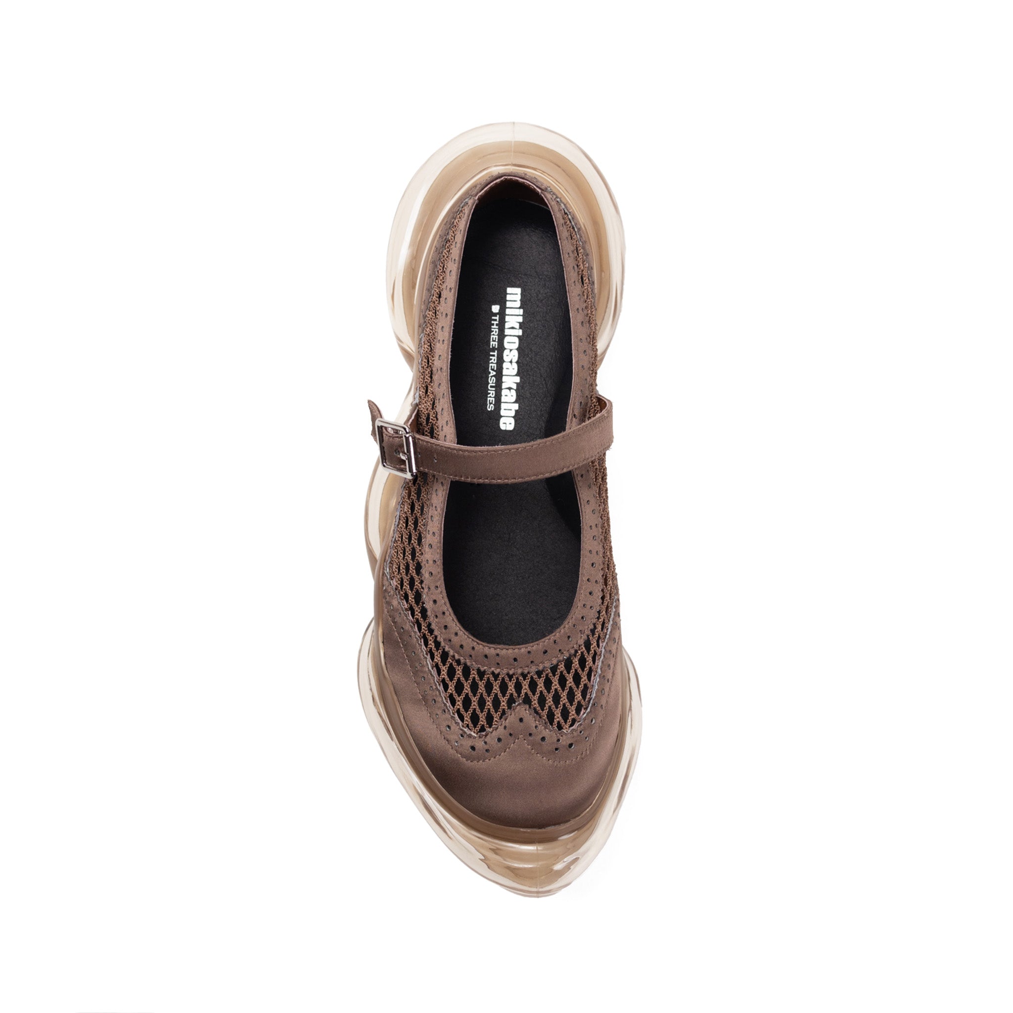 Mirage Mary Jane Mesh Brown Satin