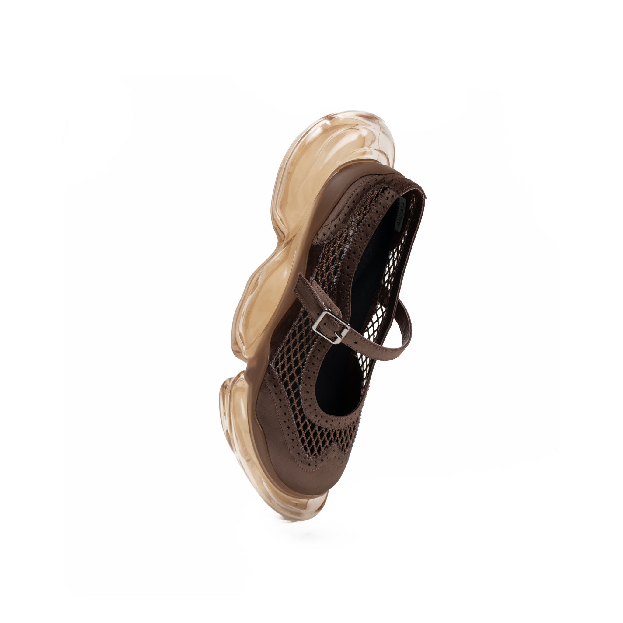 Mirage Mary Jane Mesh Brown Satin