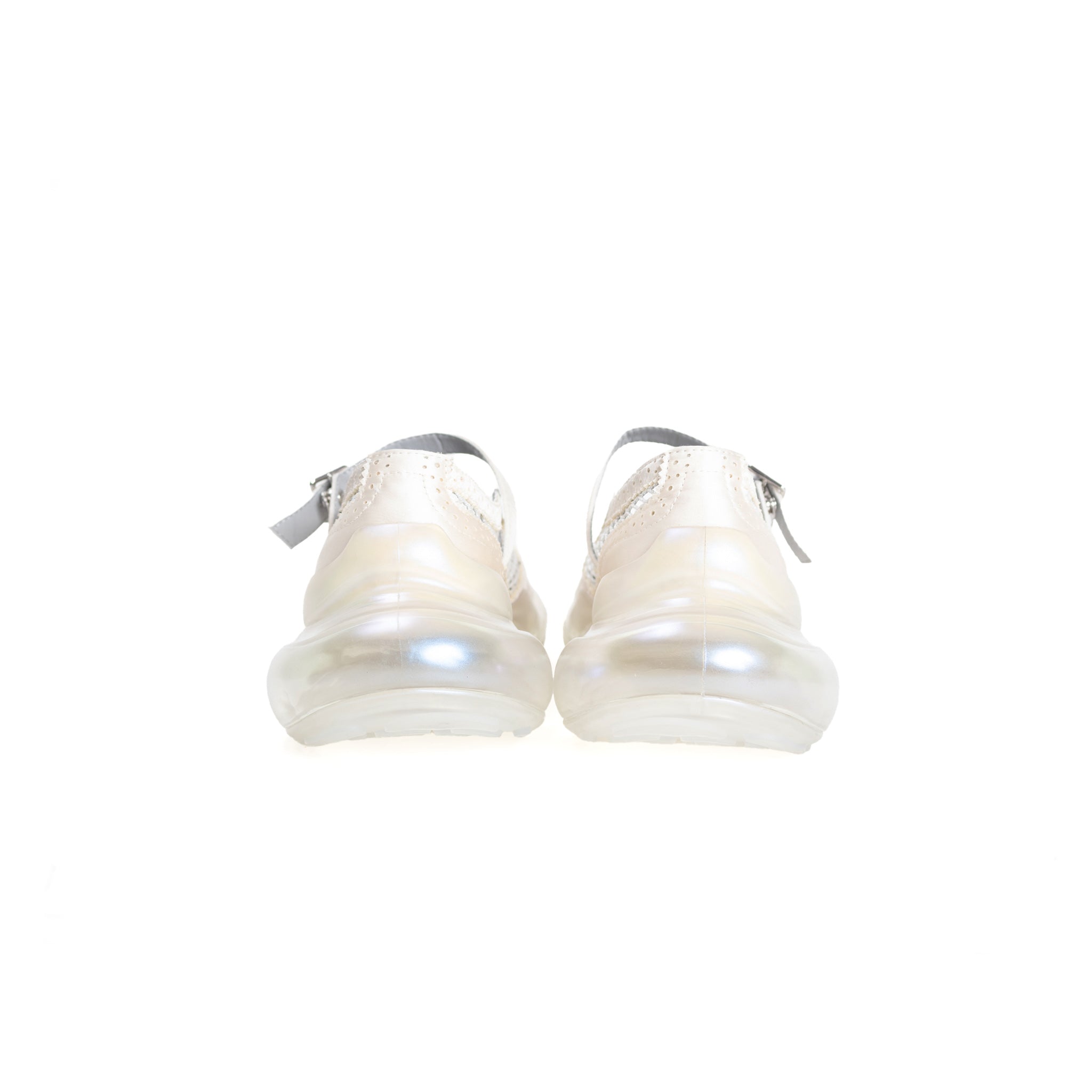 Mirage Mary Jane Mesh White Satin