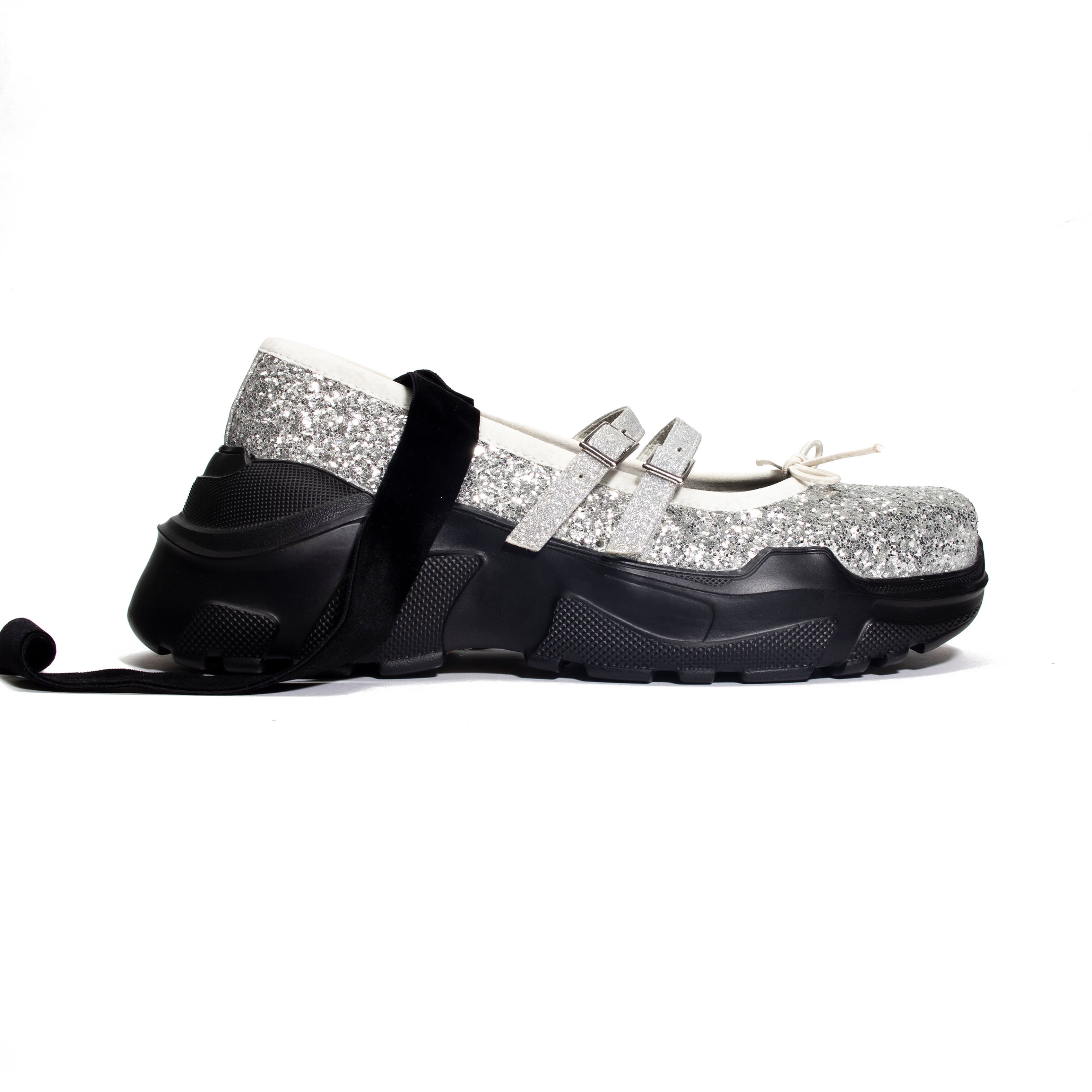 Giselle Silver glitter × Black