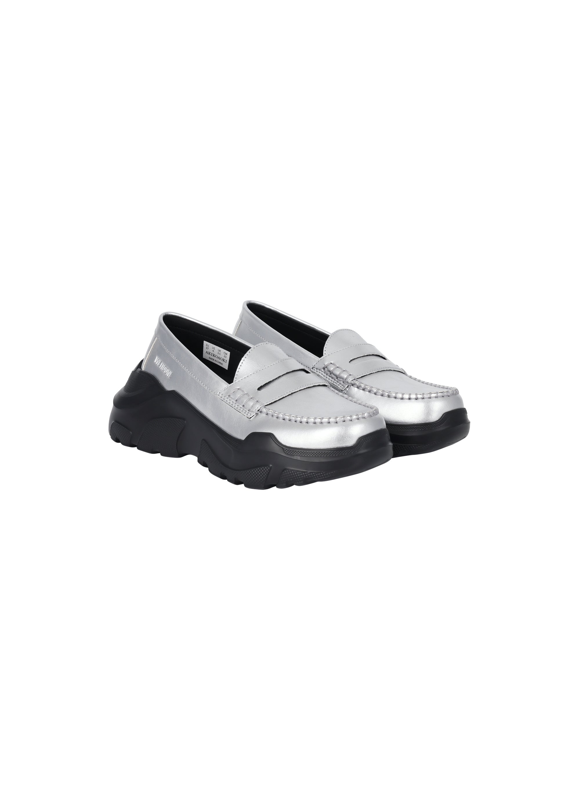 AKIKOAOKI X WE11DONE SILVER WOMENS SILVER LOAFERS