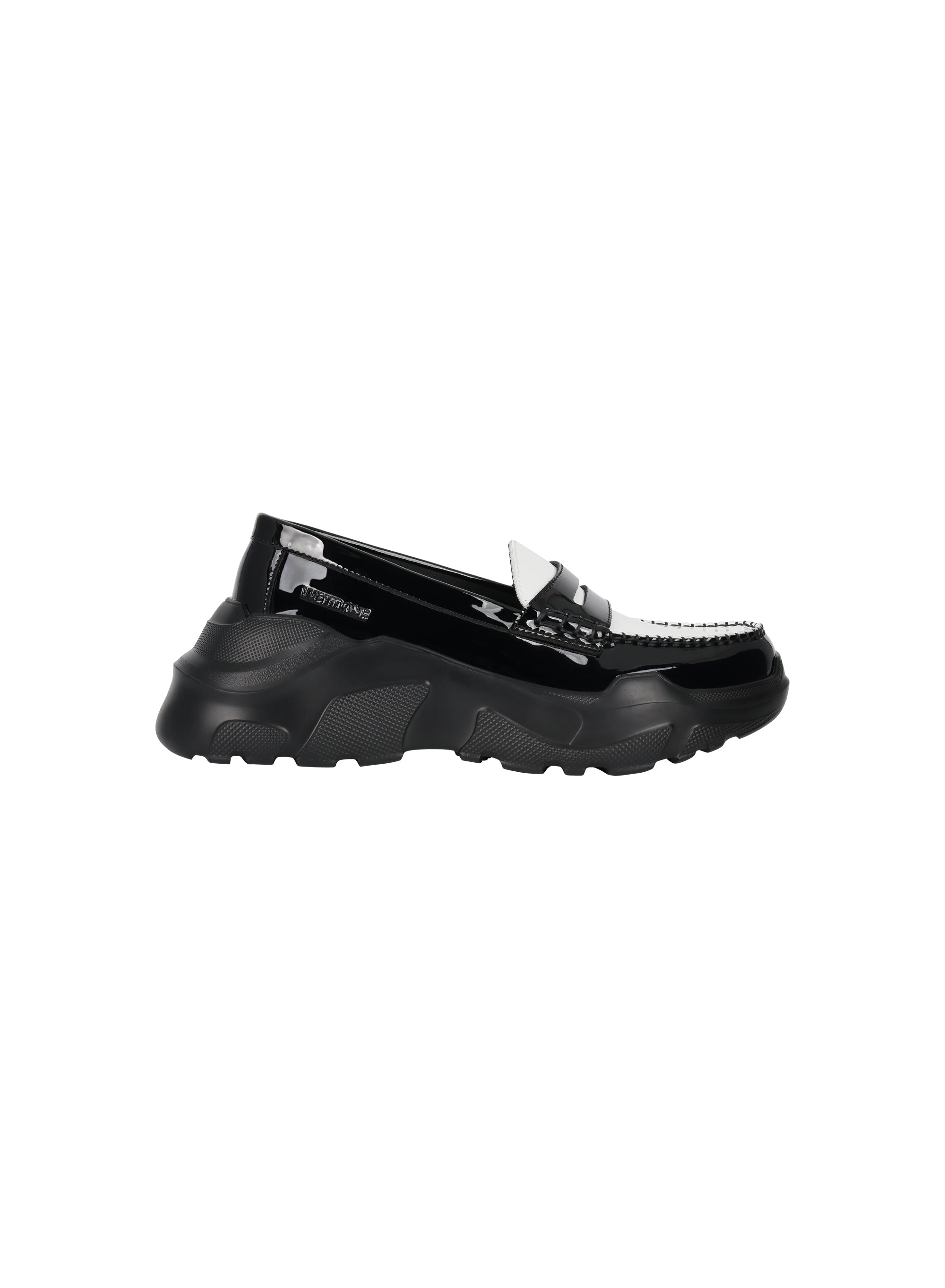 AKIKOAOKI X WE11DONE BLACK/WHITE WOMENS CONTRAST LOAFERS