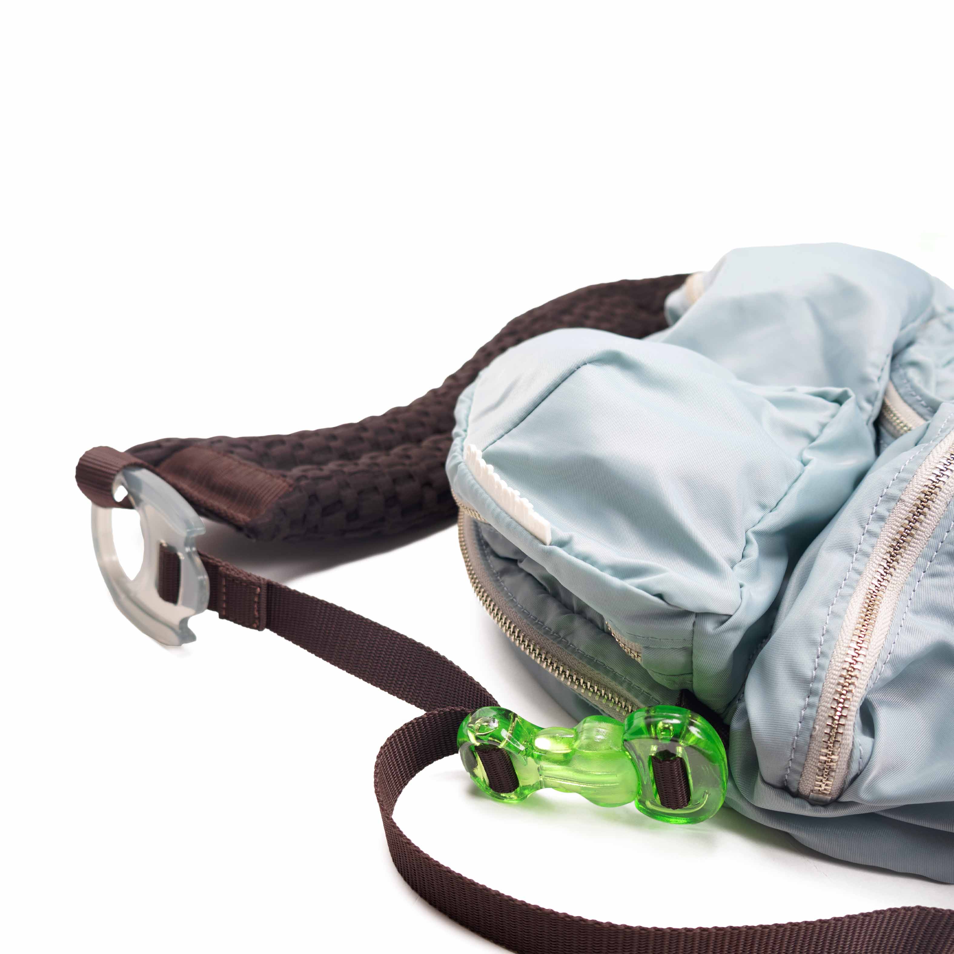 7 Pockets bag Light Blue × Brown × Green