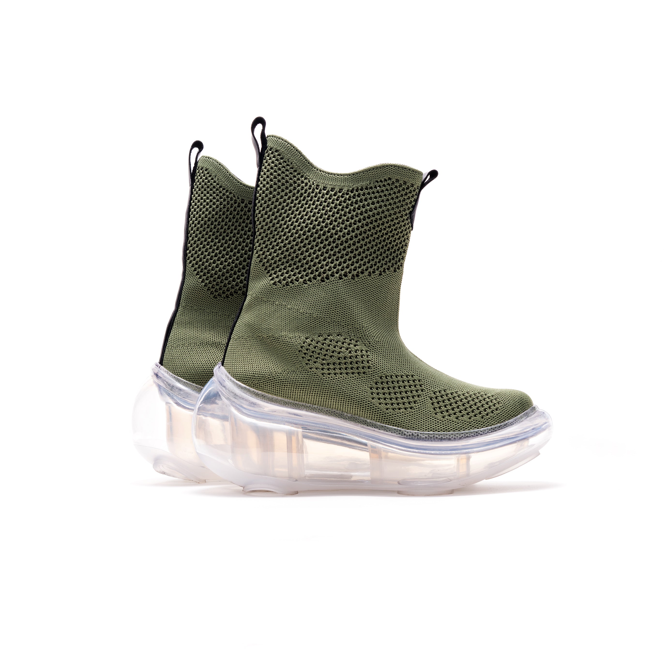 Western knit boots Green