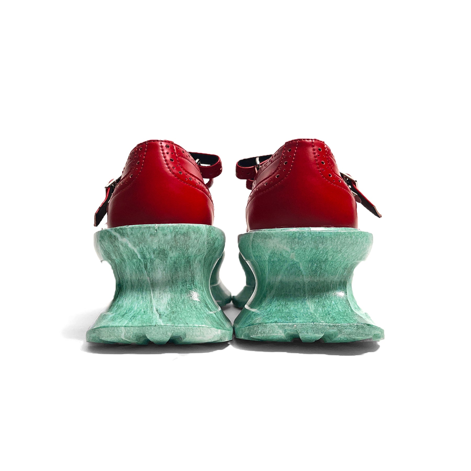 Aerial Garden shoes Red Leather × Jade