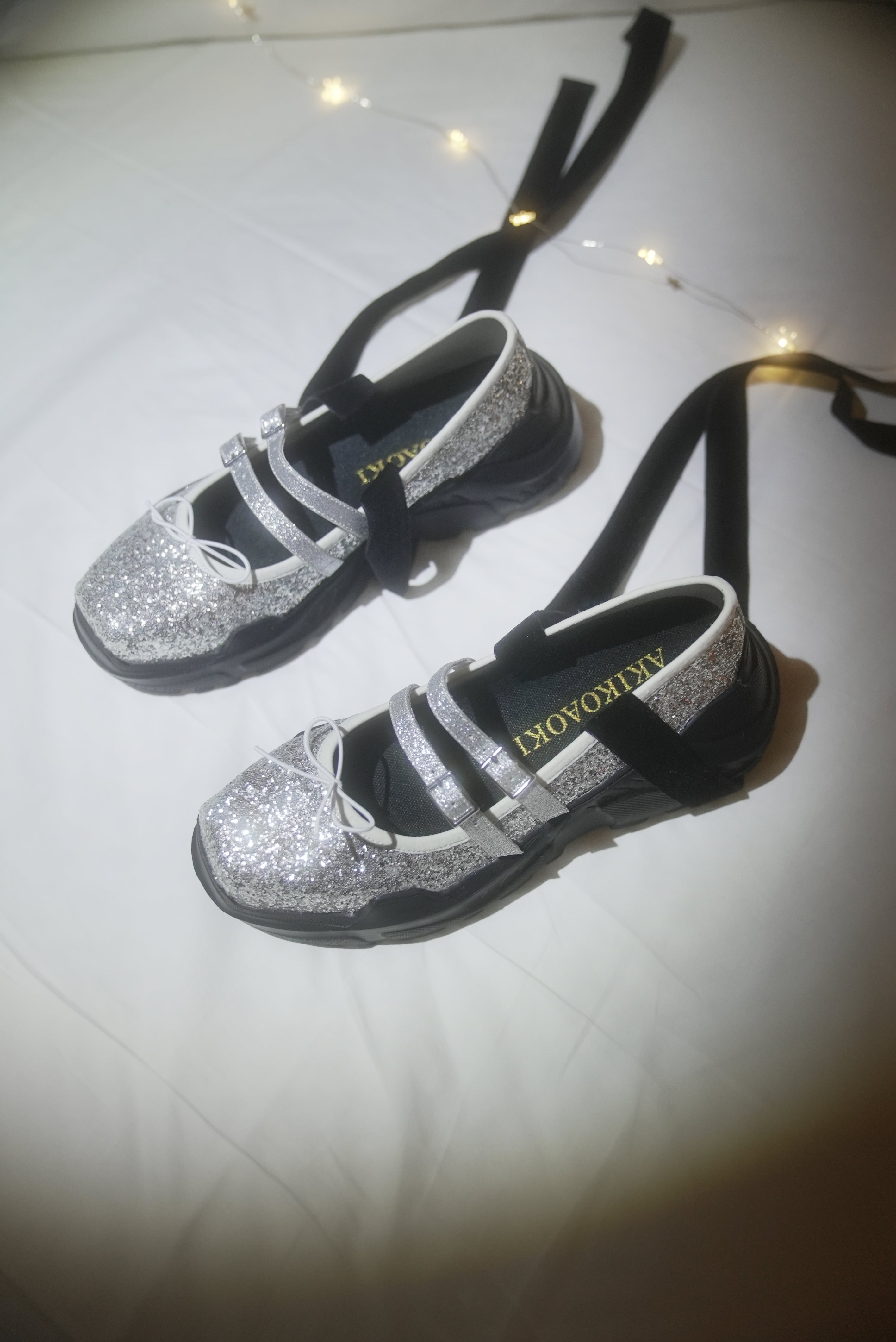 Giselle Silver glitter × Black