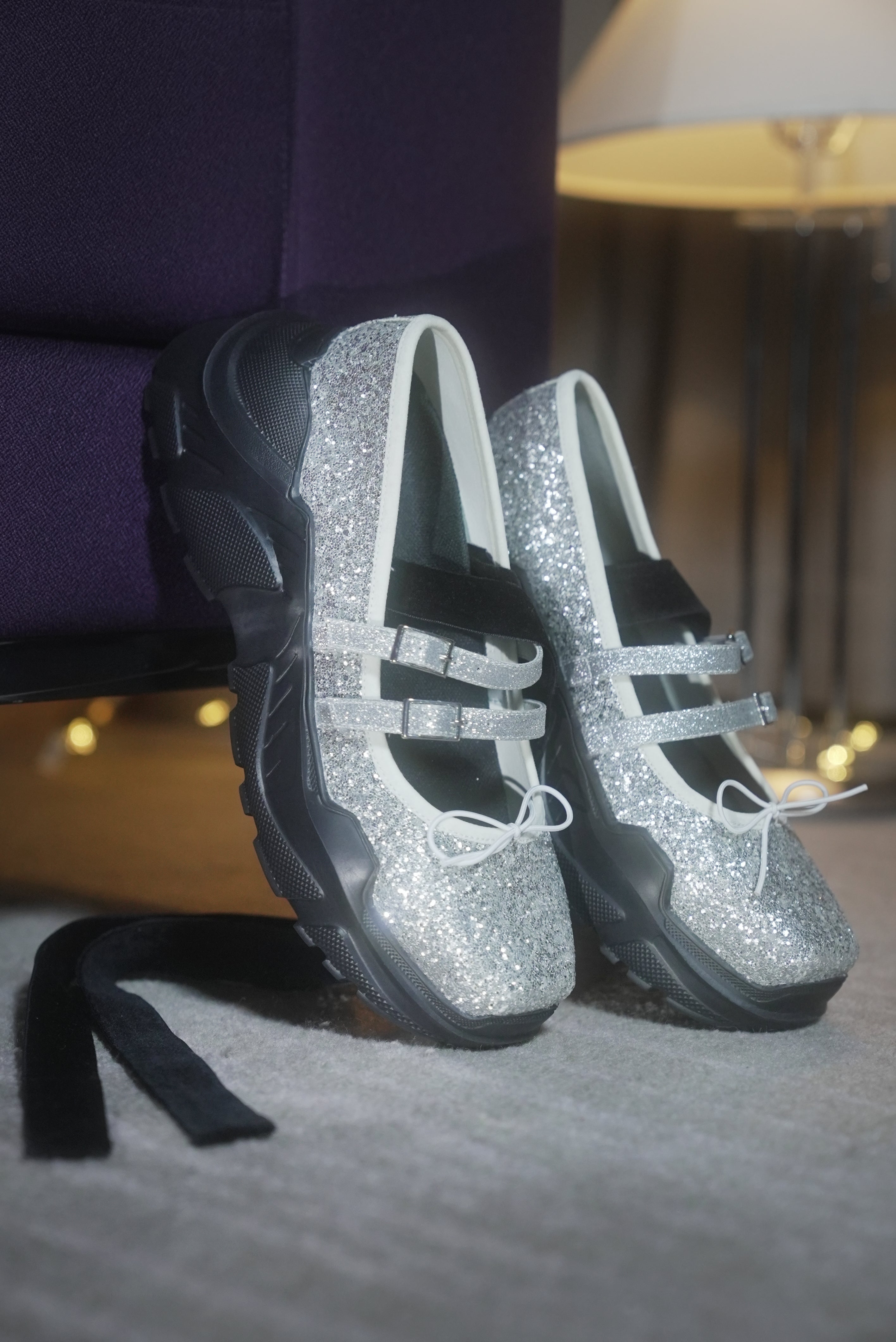 Giselle Silver glitter × Black