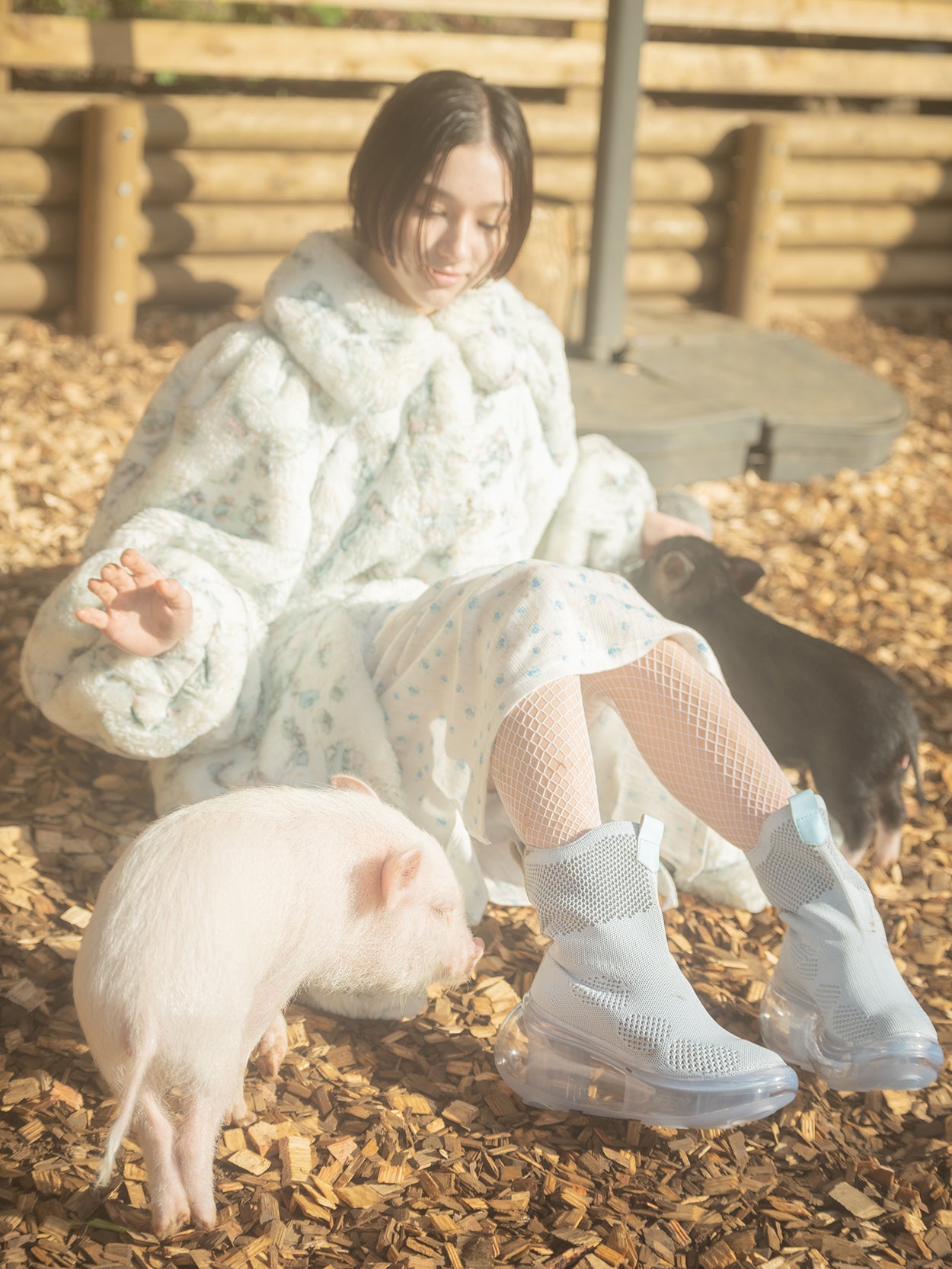 Western knit boots Baby Blue