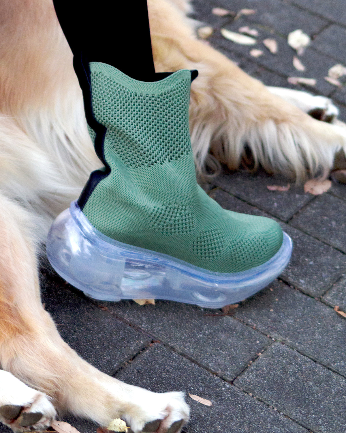 Western knit boots Green
