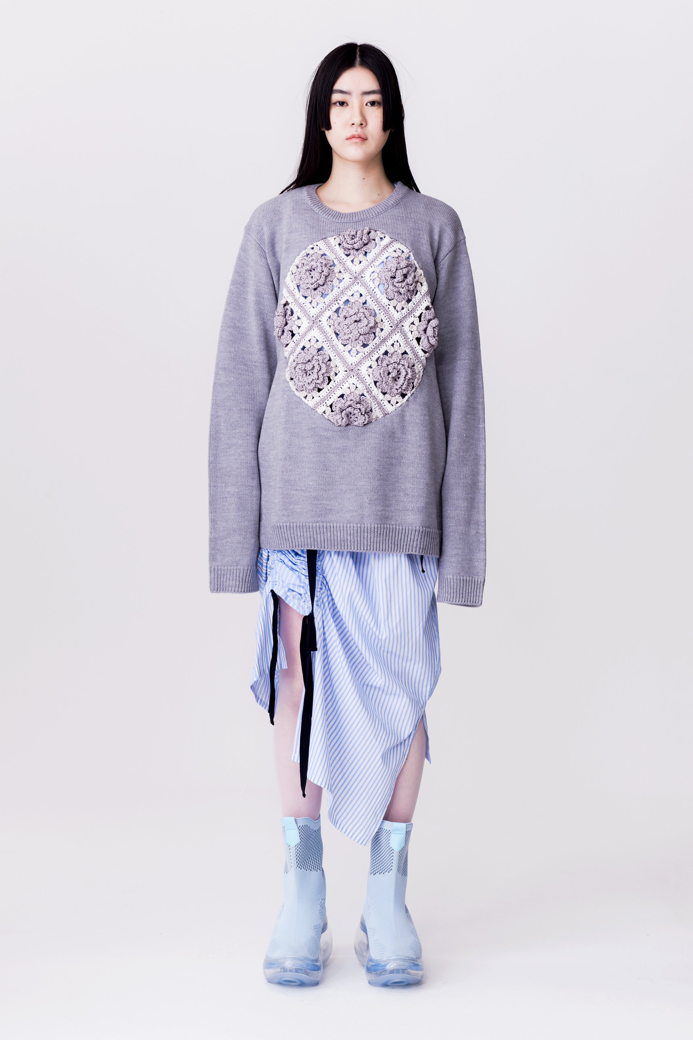 Western knit boots Baby Blue