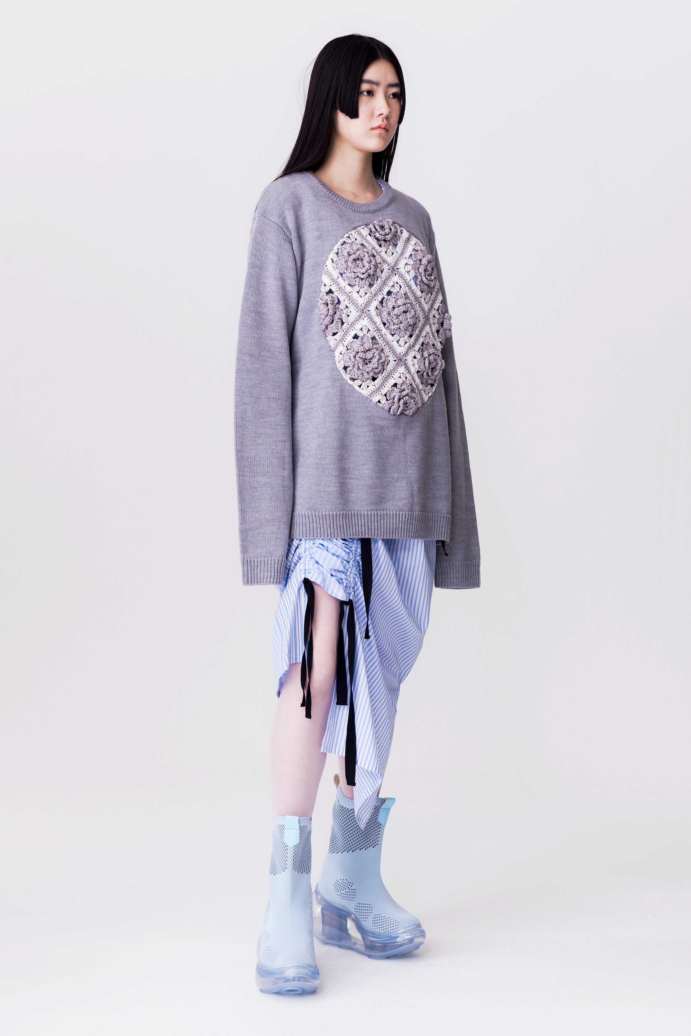 Western knit boots Baby Blue