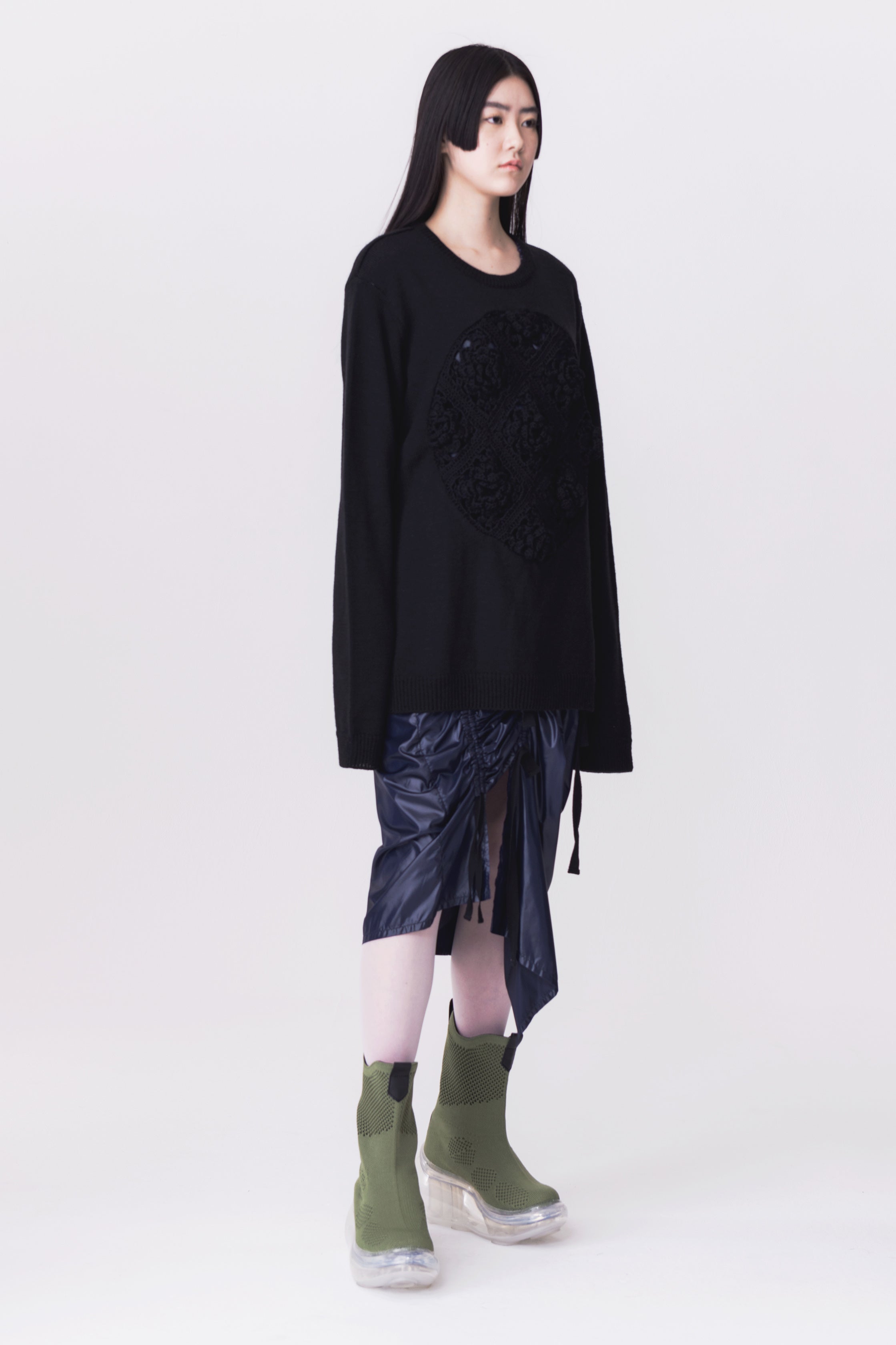 Western knit boots Green