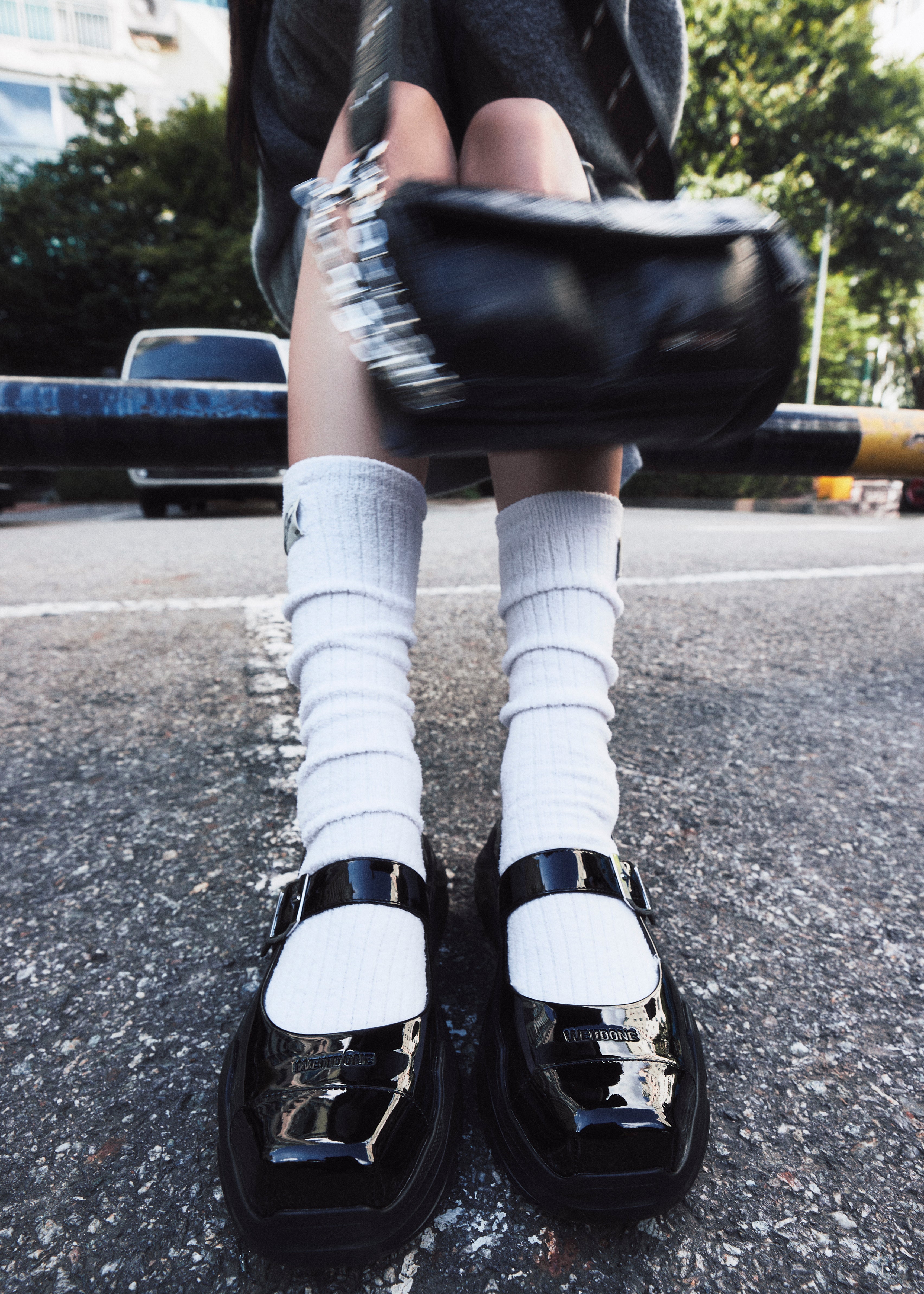 AKIKOAOKI X WE11DONE BLACK WOMENS MARY JANES