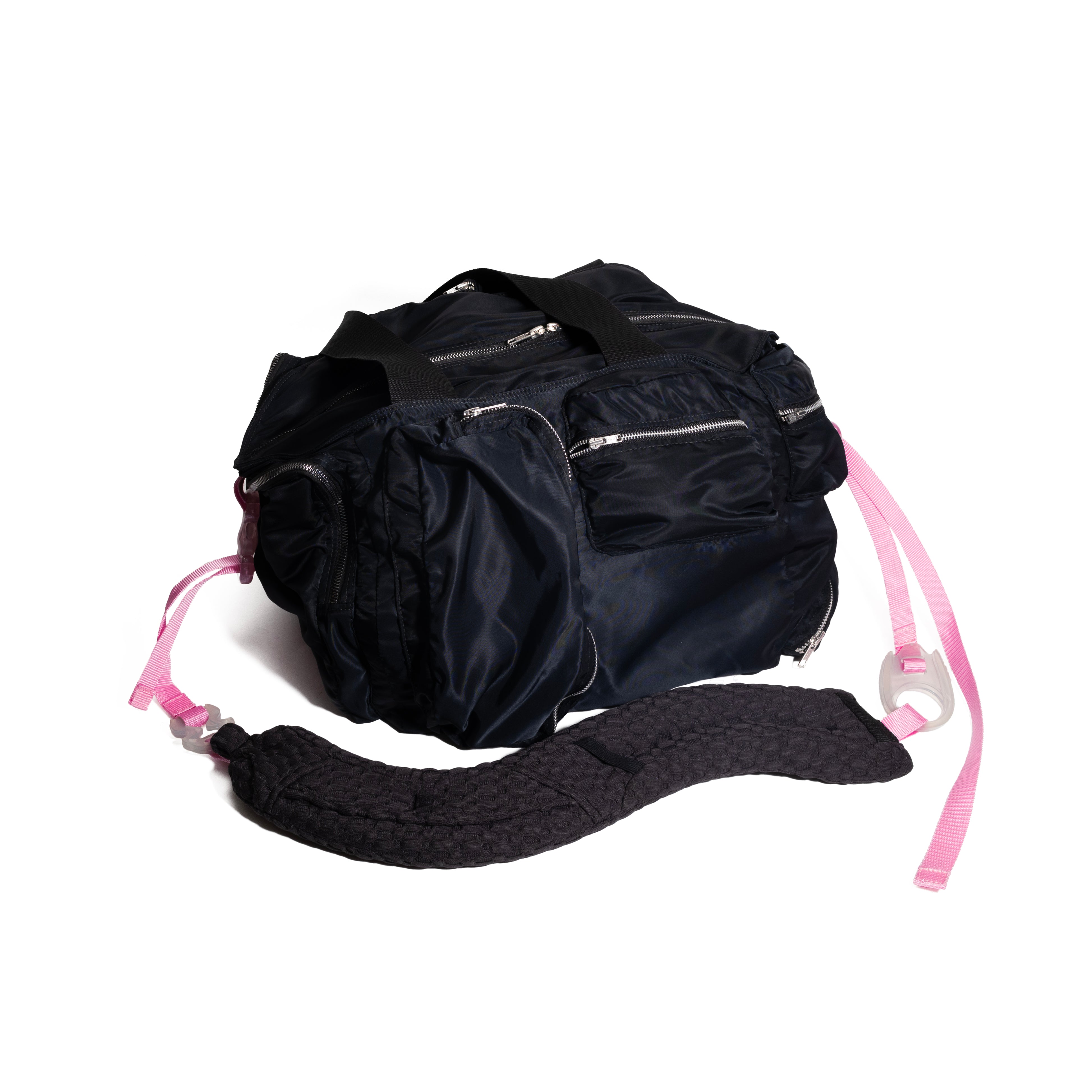 10 pockets bag Black x Pink x Pink Glitter