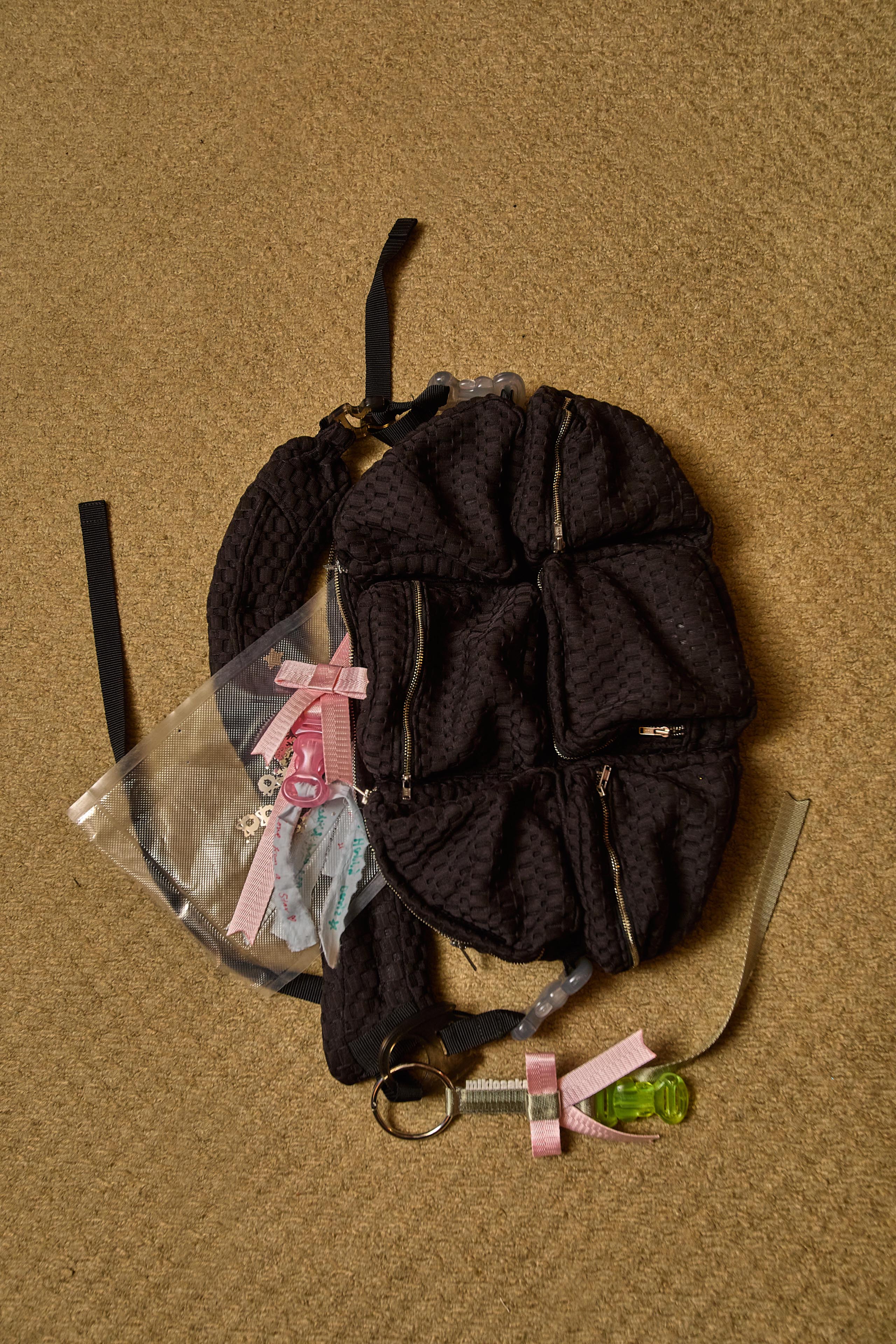 7 Pockets Bag Black Mesh x Black x Black