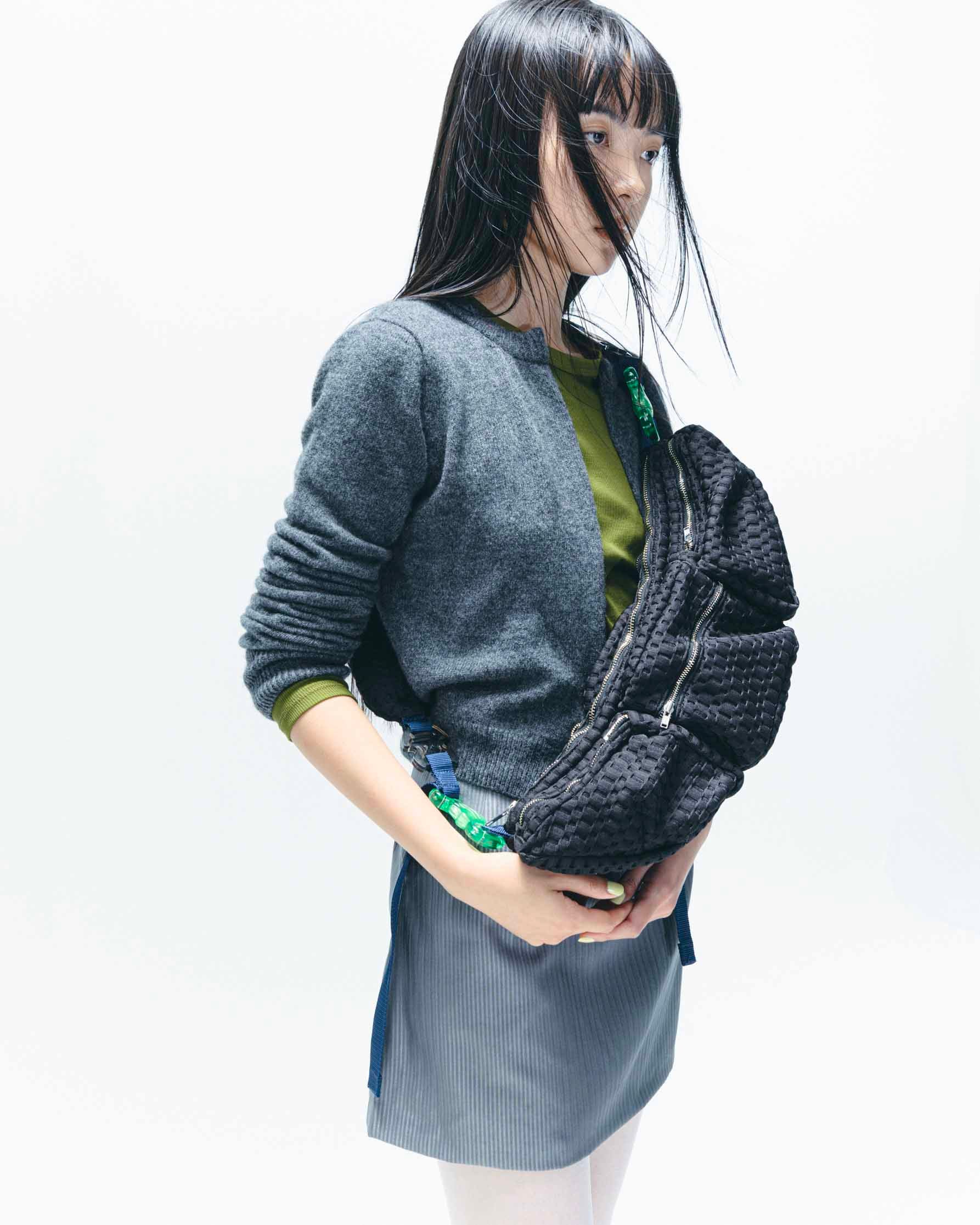 epi Bag Black Mesh x Navy x Green