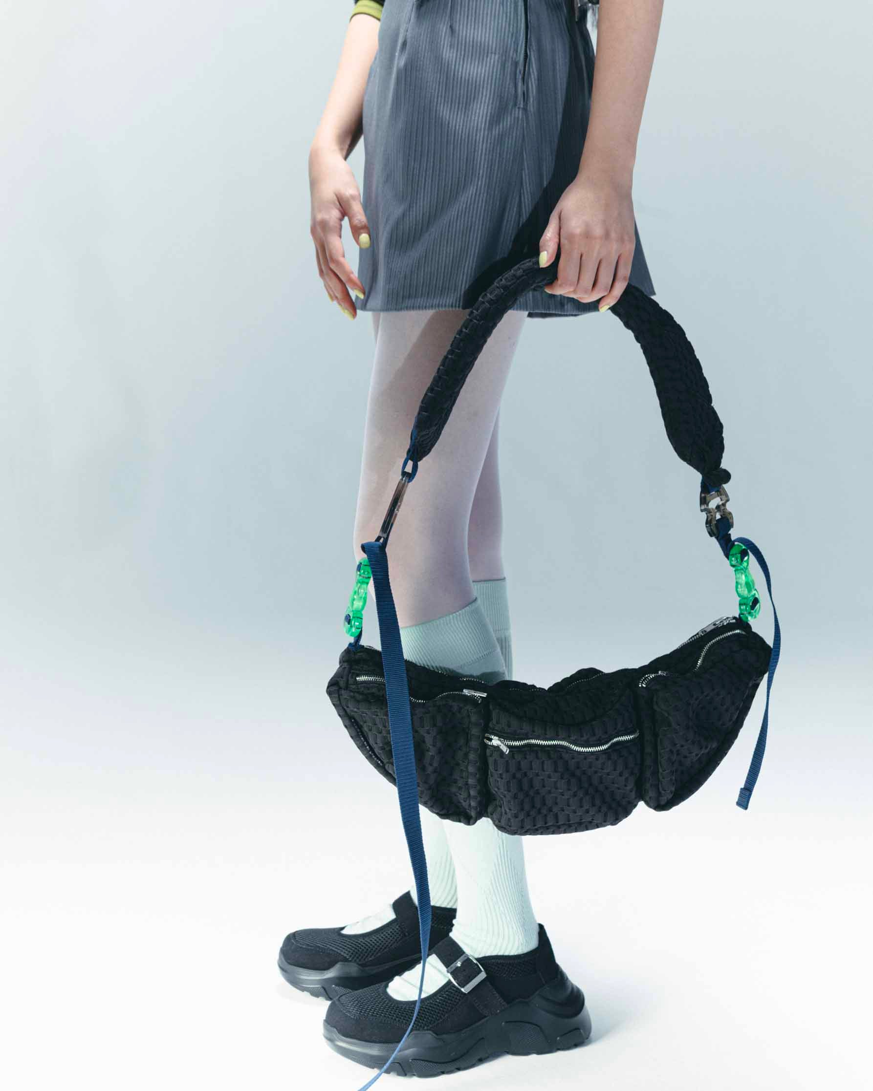 epi Bag Black Mesh x Navy x Green