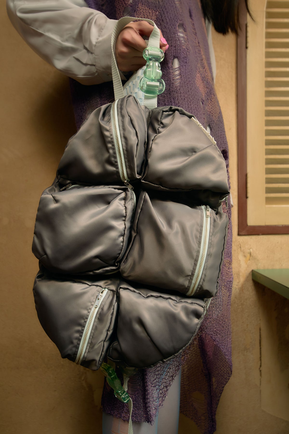 27SS Pre-order 7 Pockets Bag Gray×Gray×Clear Green