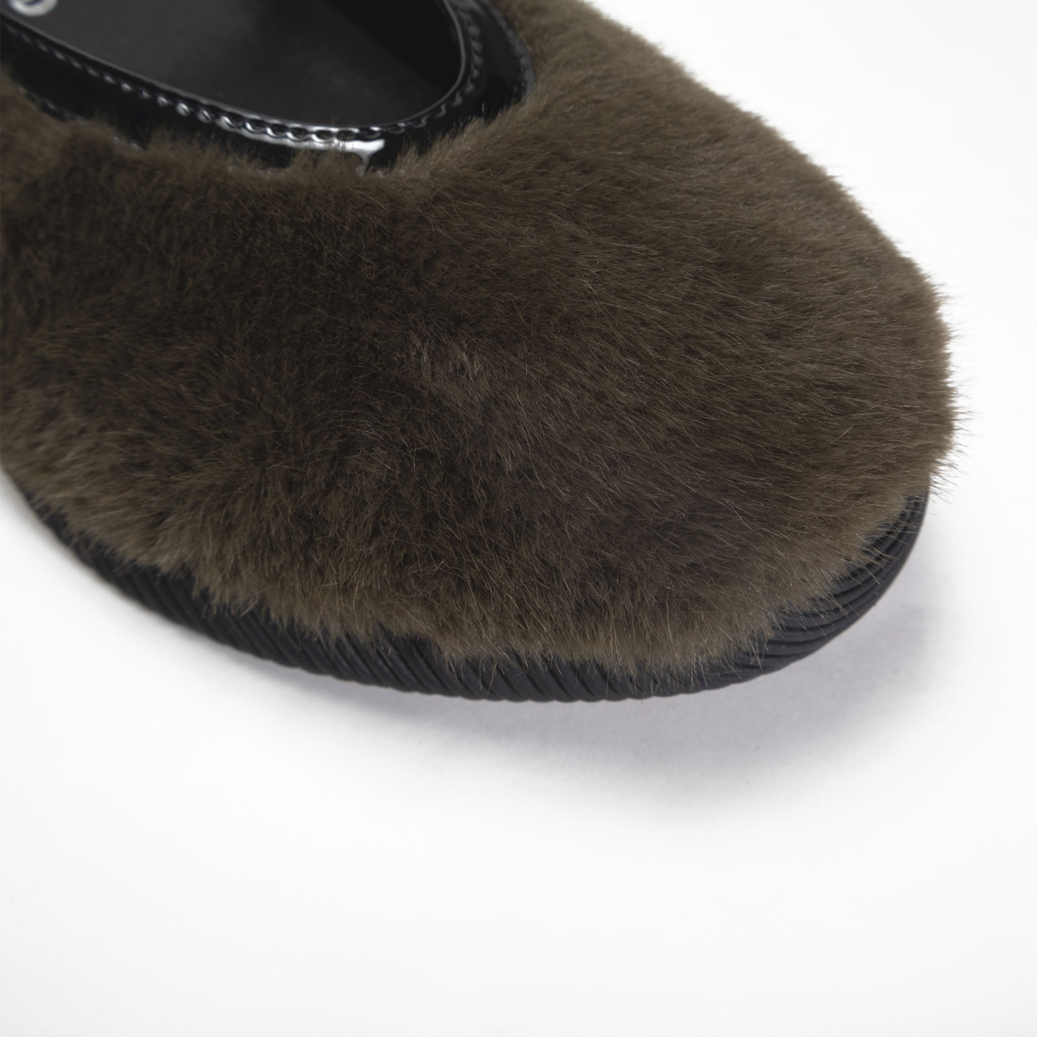 Fur shoes Khaki