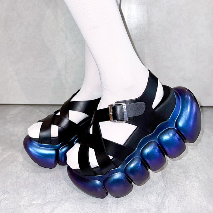 Jewelry Bubble Cross Sandal /Aurora Black