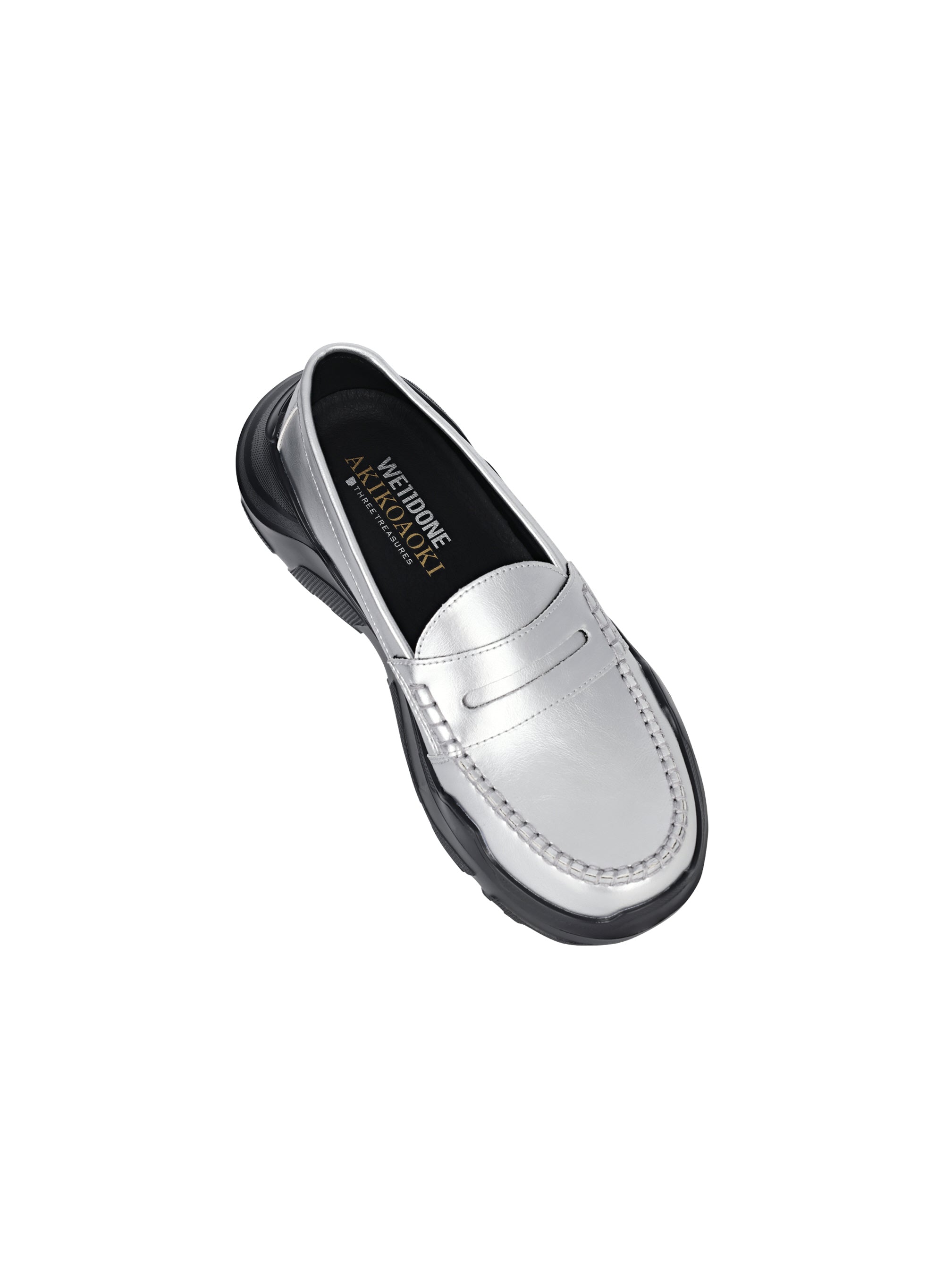 AKIKOAOKI X WE11DONE SILVER WOMENS SILVER LOAFERS