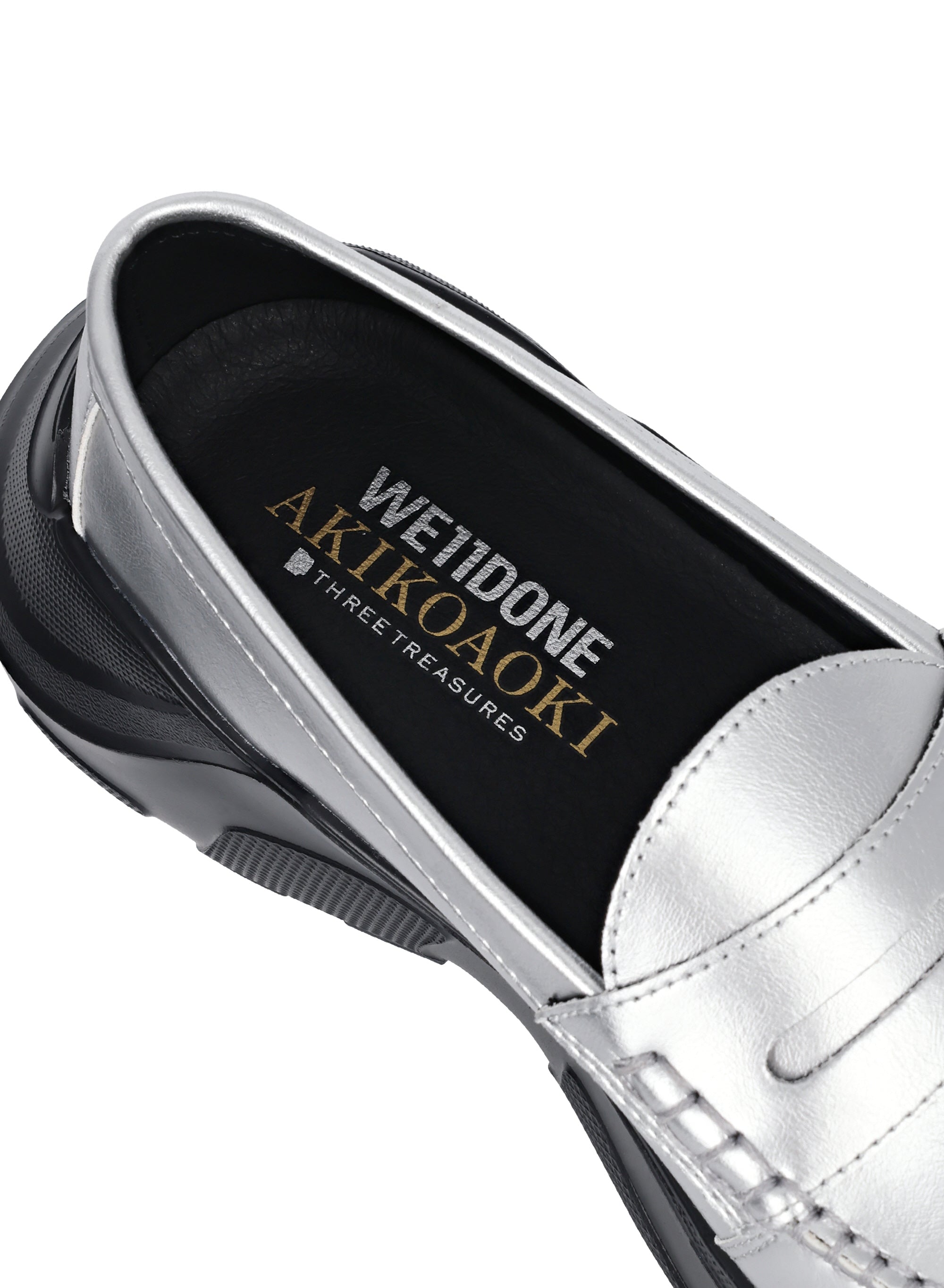 AKIKOAOKI X WE11DONE SILVER WOMENS SILVER LOAFERS