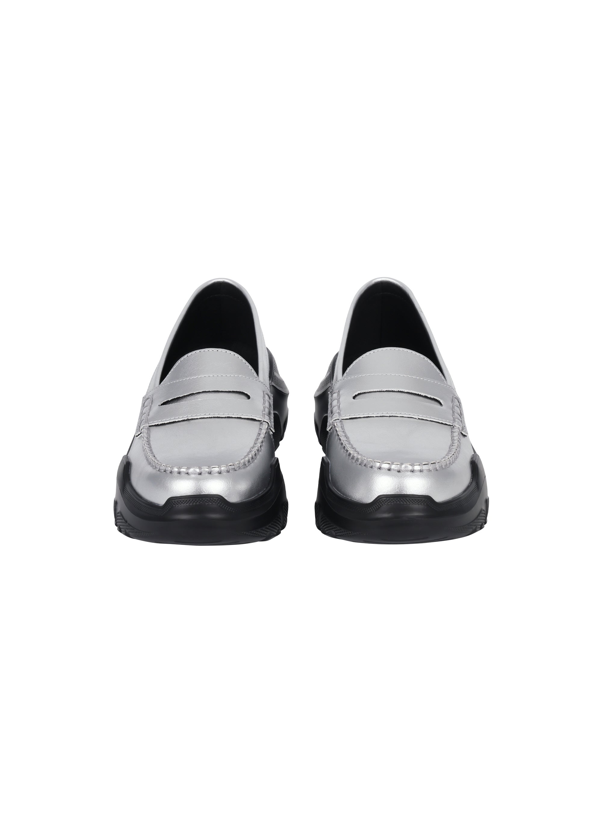 AKIKOAOKI X WE11DONE SILVER WOMENS SILVER LOAFERS