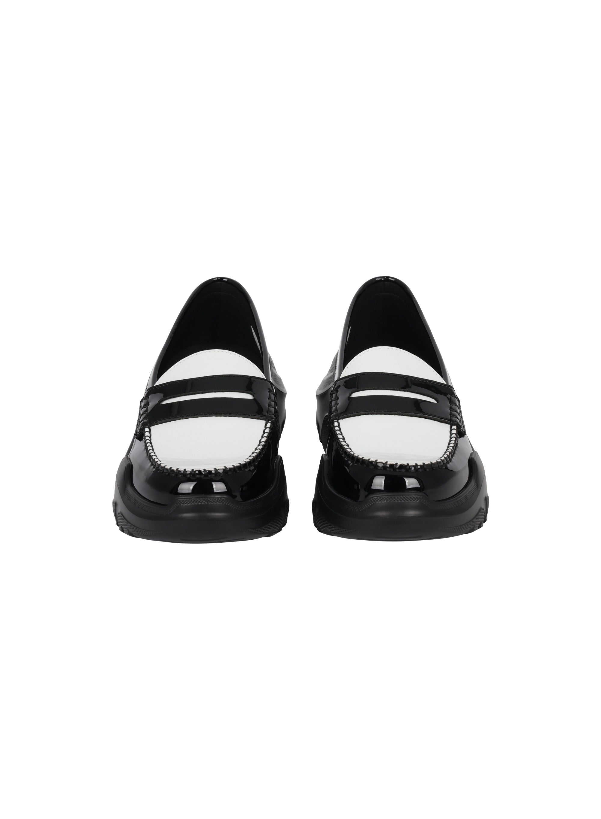 AKIKOAOKI X WE11DONE BLACK/WHITE WOMENS CONTRAST LOAFERS