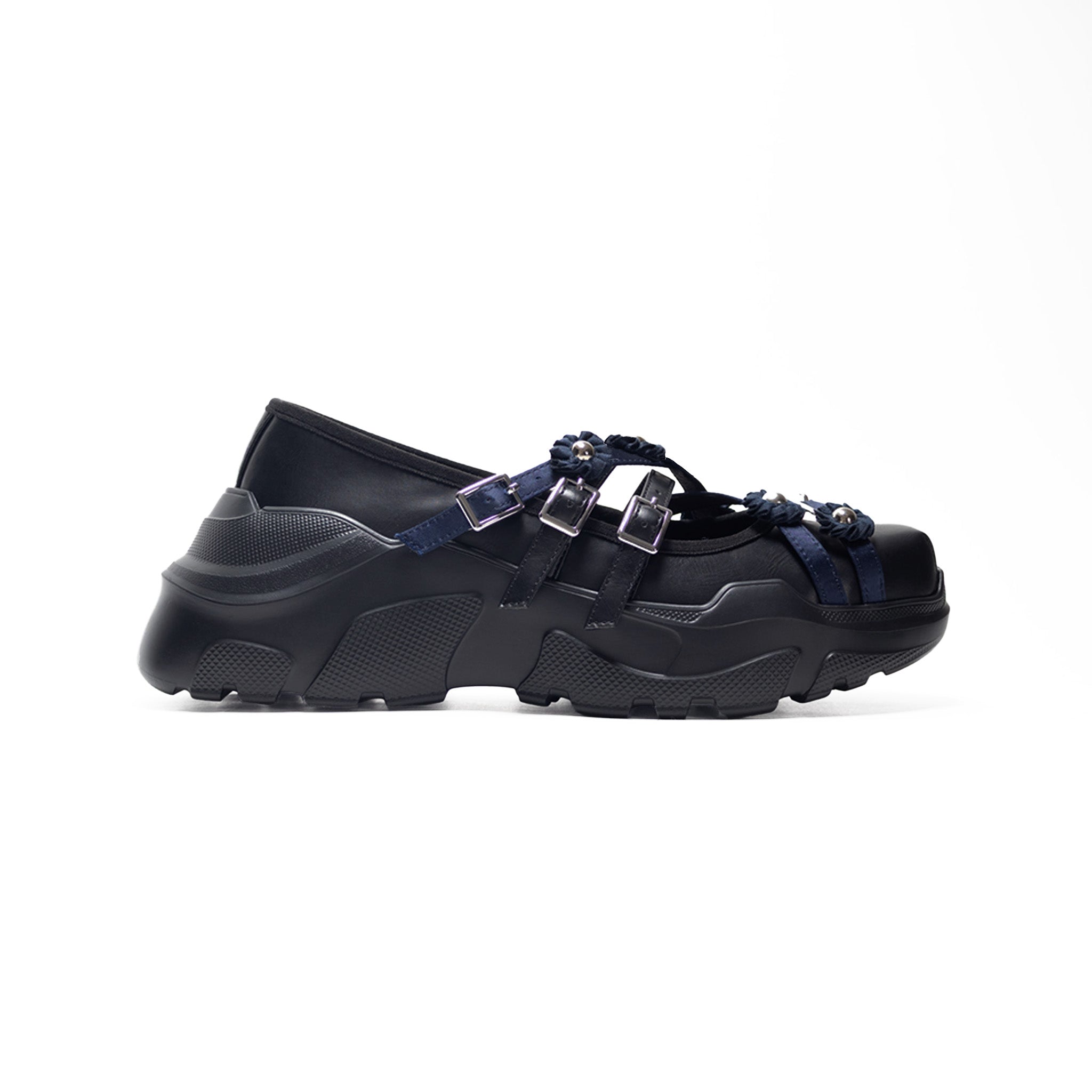 Flora Black×Navy×Black