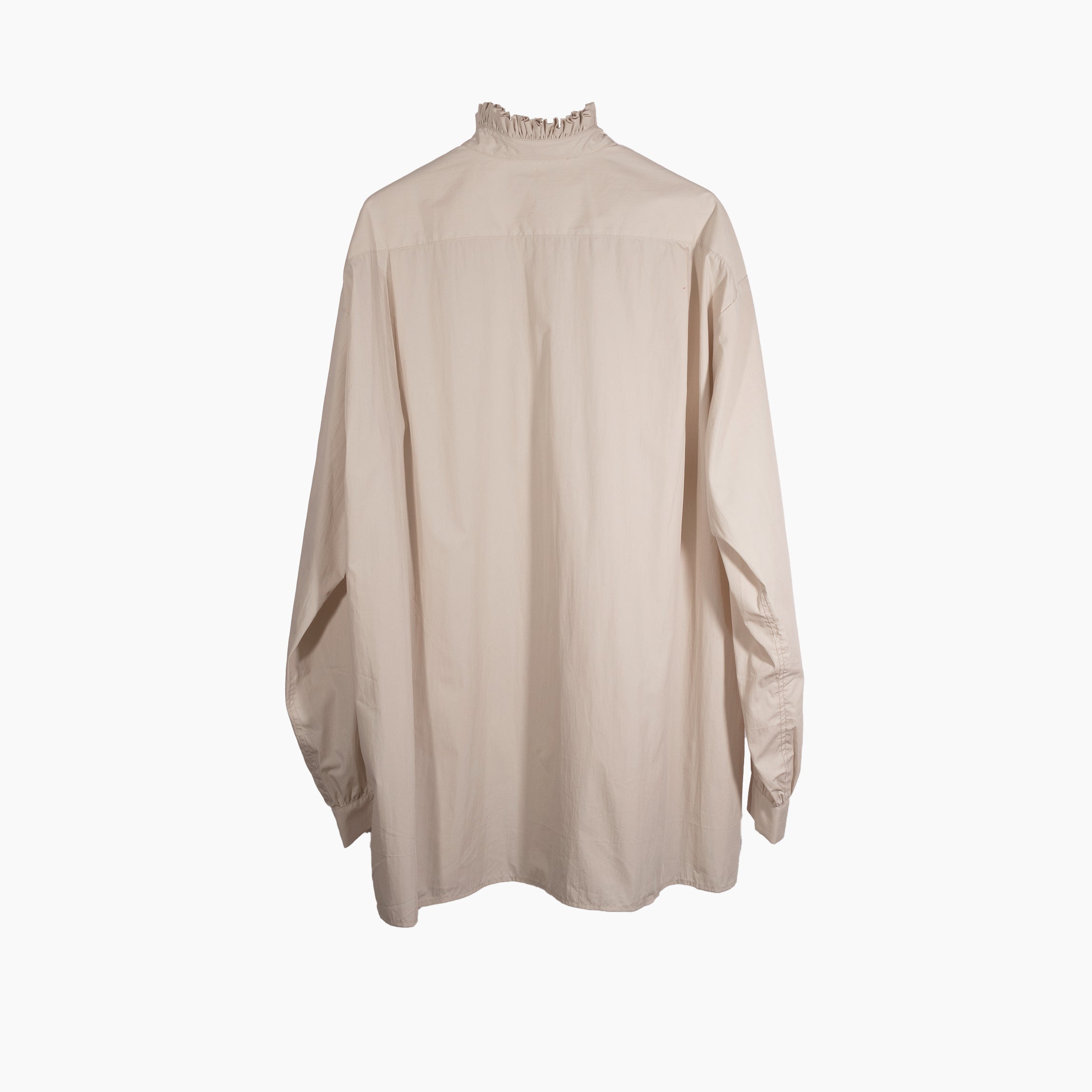 Cotton Pintuck Collar shirt Beige