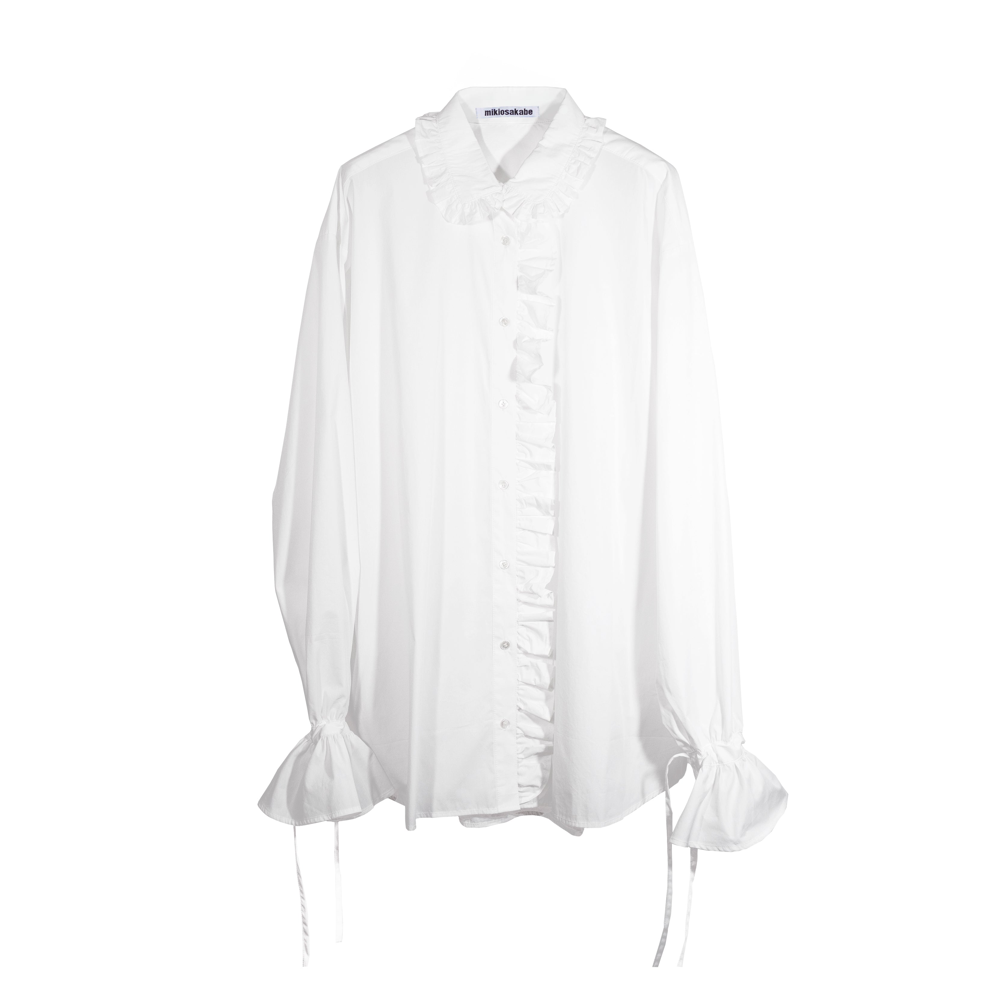 Cotton Frill Collar Shirt White