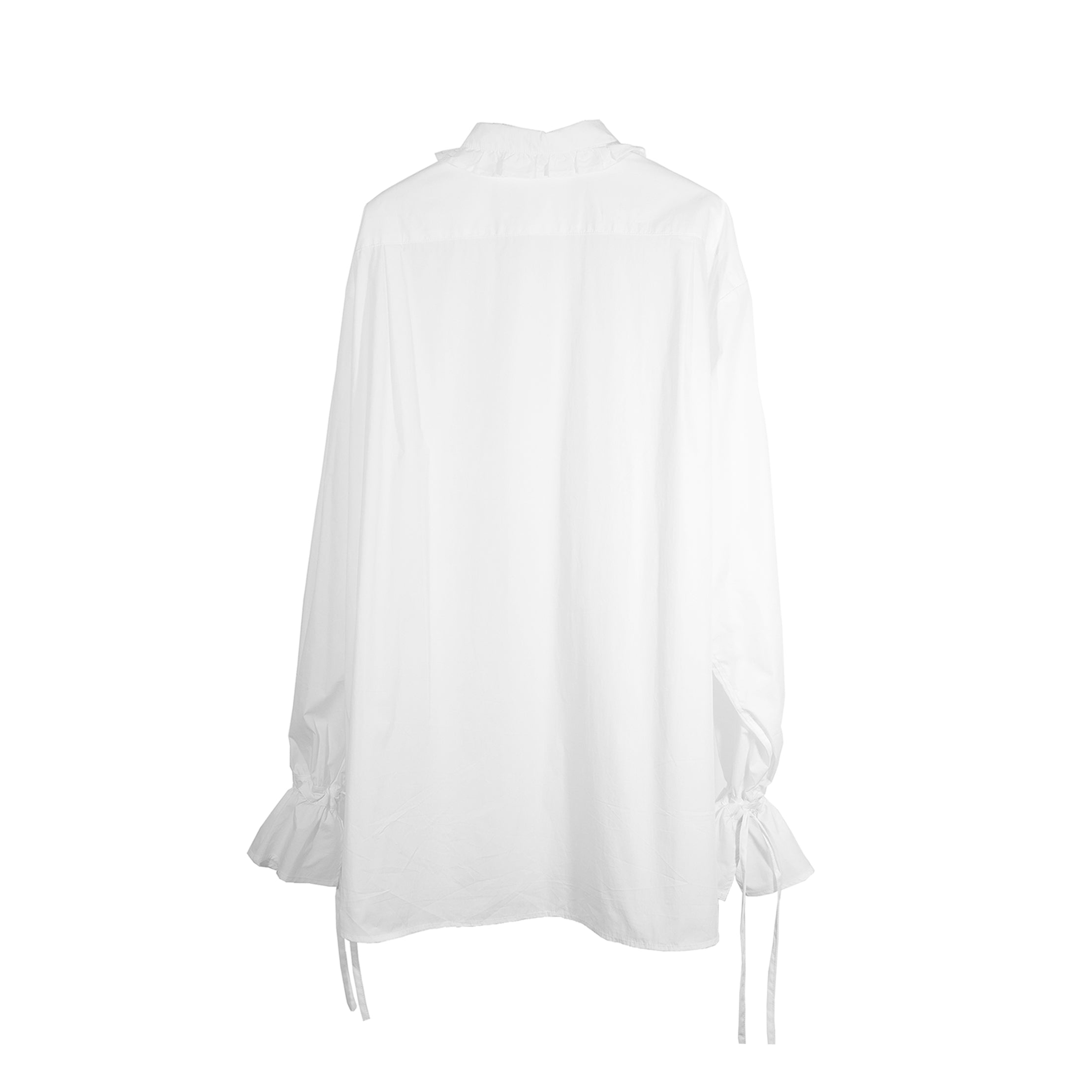 Cotton Frill Collar Shirt White