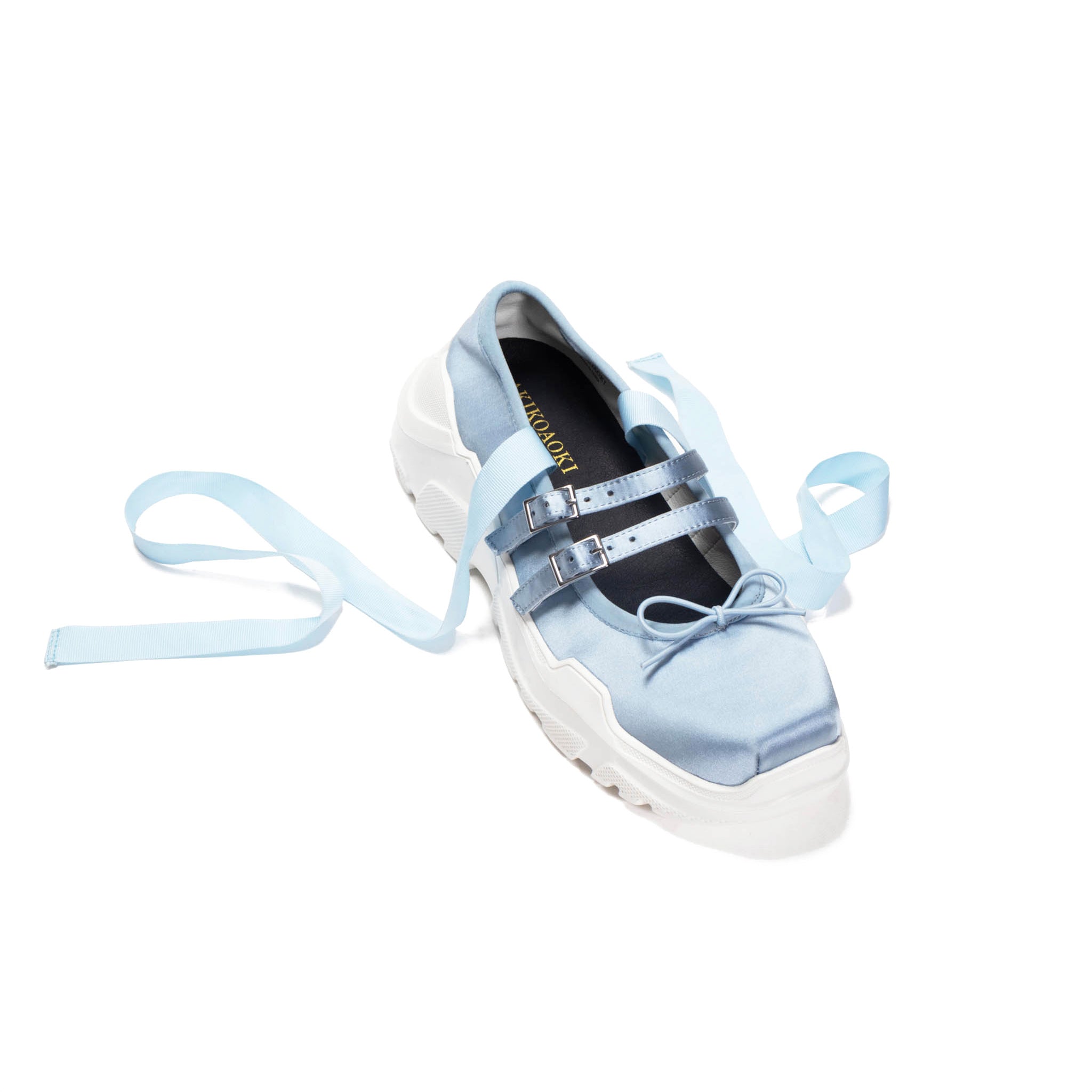 Giselle Baby Blue satin × White