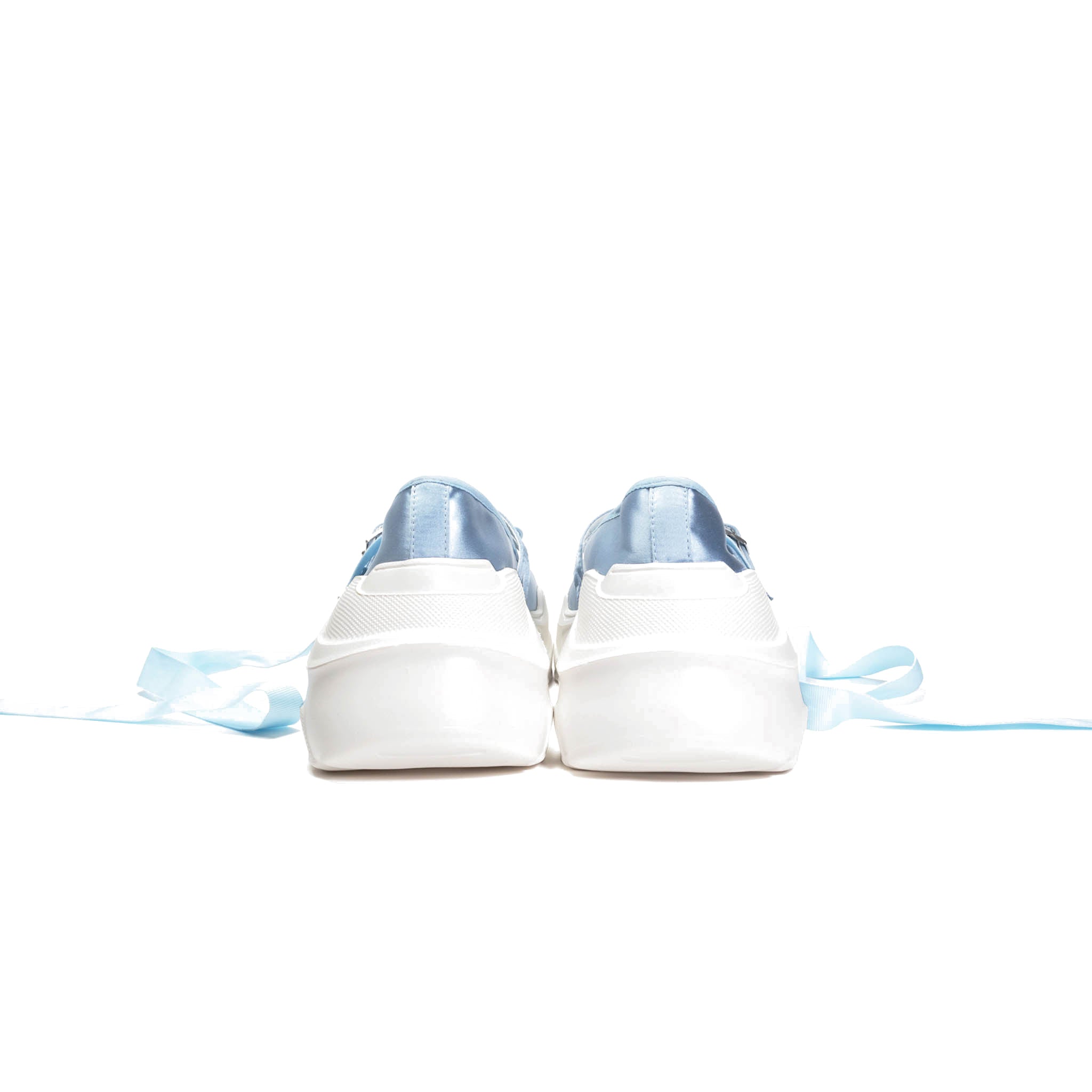 Giselle Baby Blue satin × White