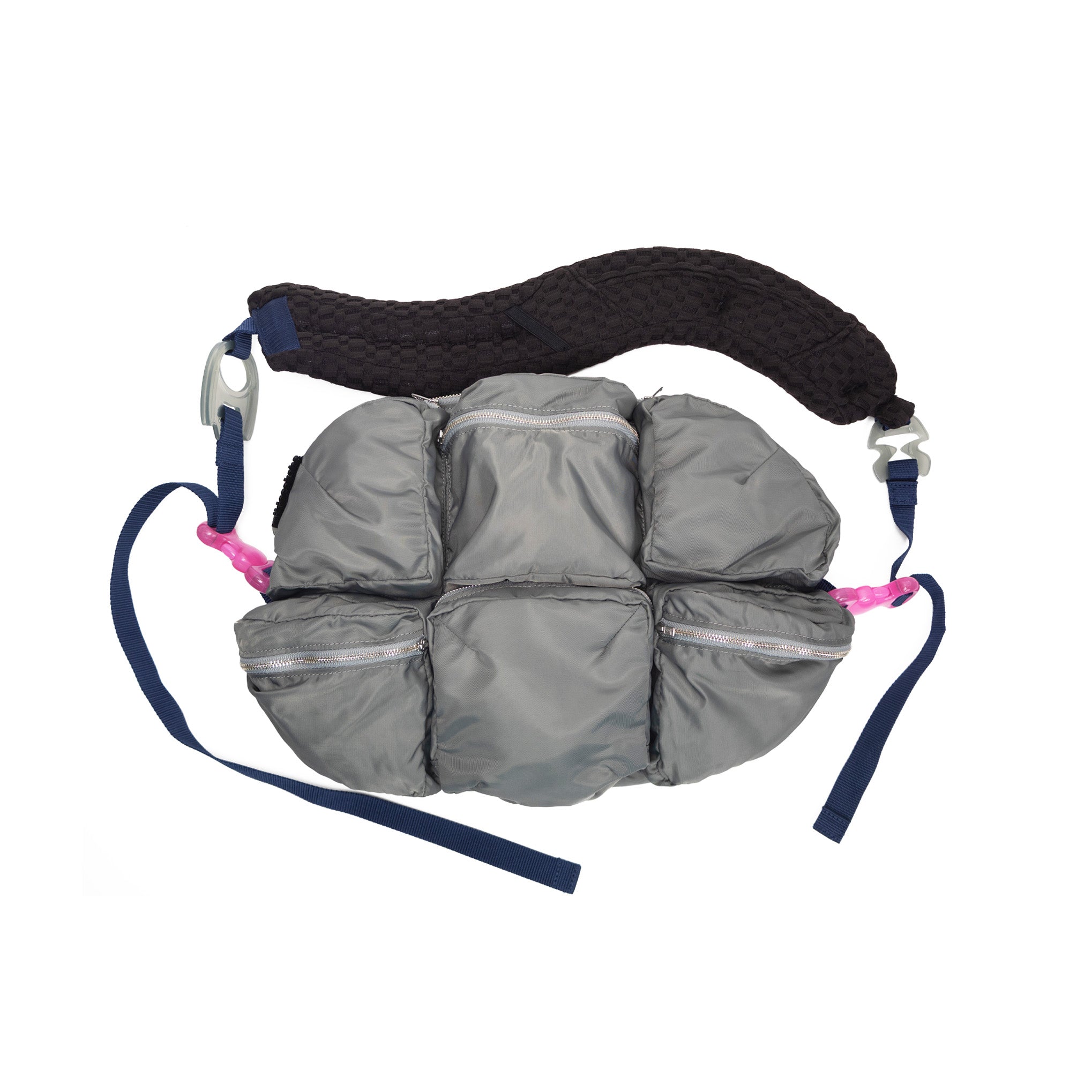 7 Pockets Bag Dark Gray x Navy x Pink