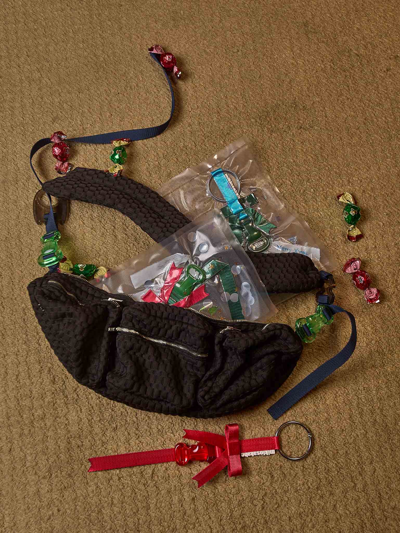 epi Bag Black Mesh x Navy x Green