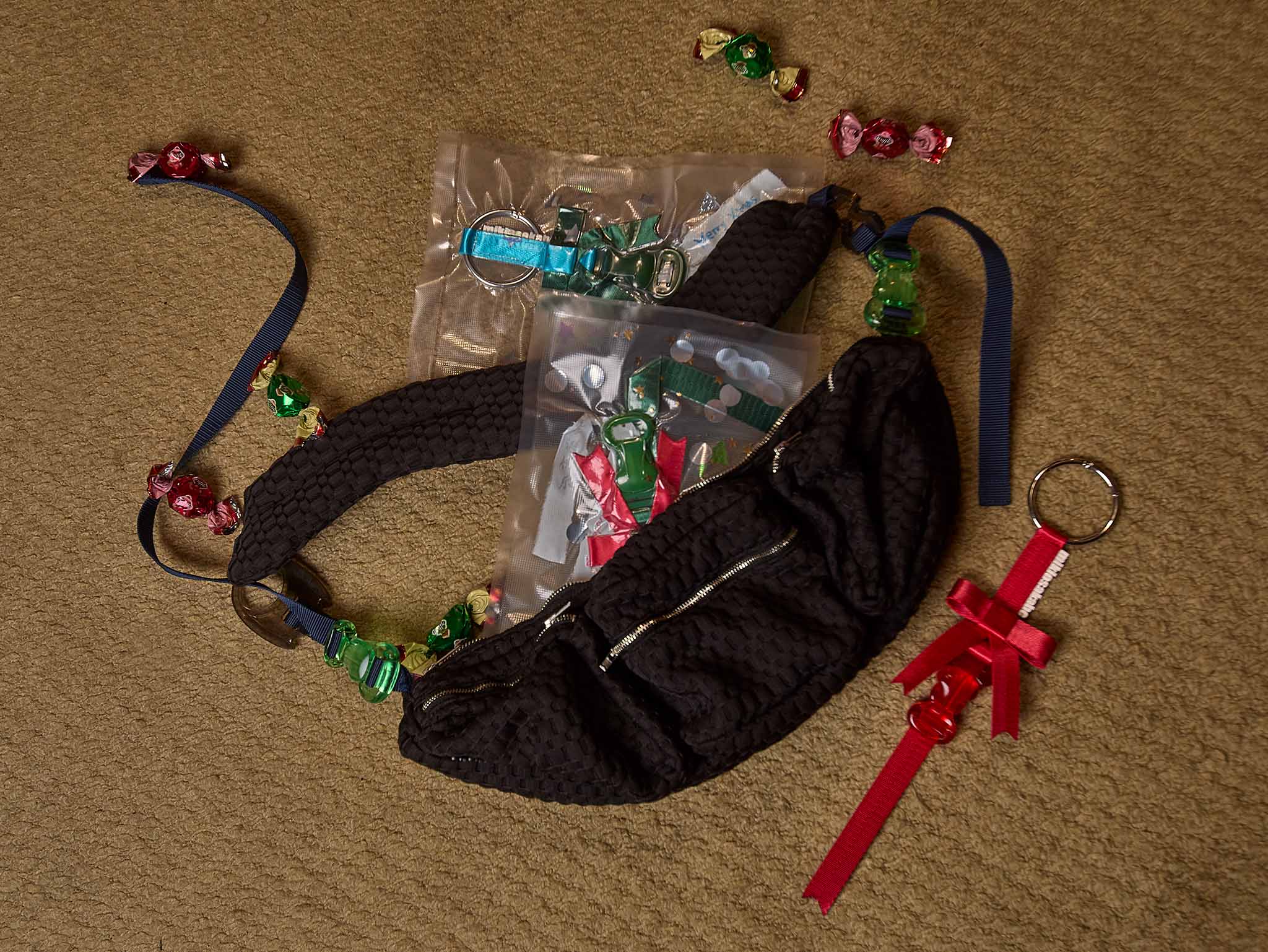 epi Bag Black Mesh x Navy x Green