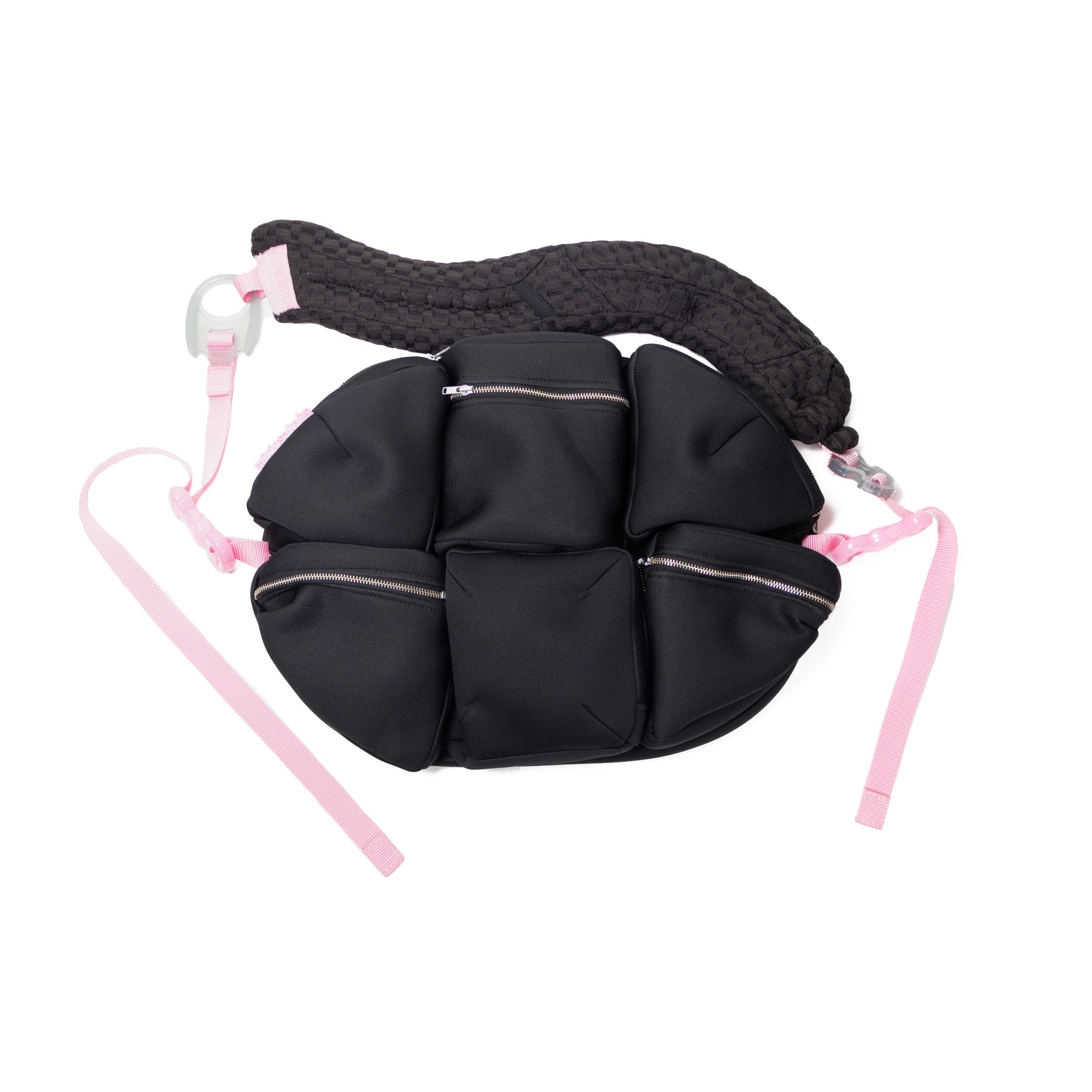 7 Pockets Bag Black×Black×Pink Neoprene