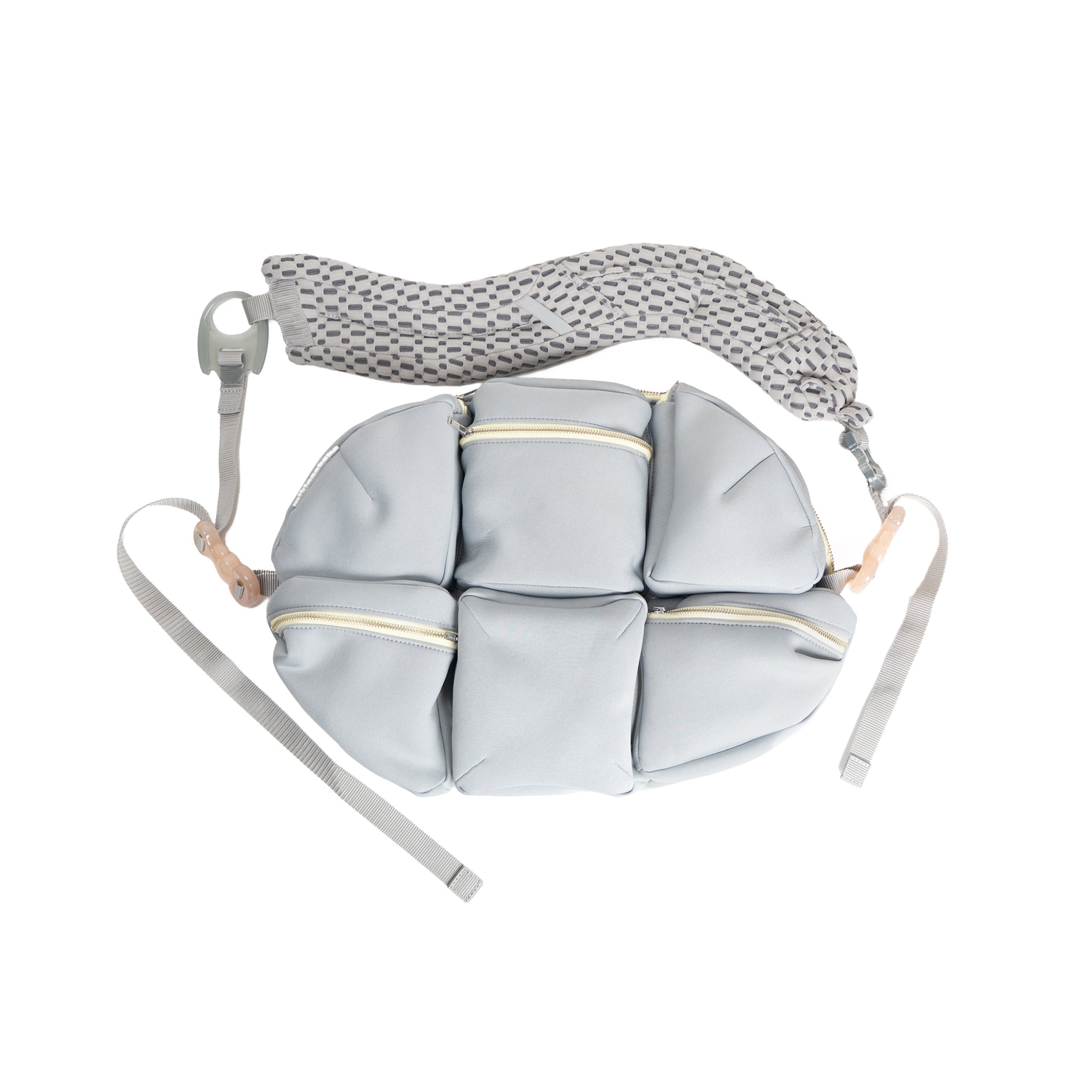 7 Pockets Bag Gray×Gray×Beige Neoprene