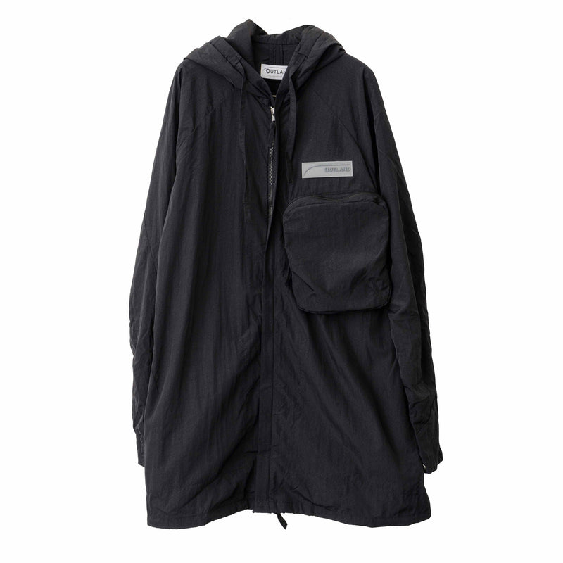 Packable coat (Black / White / Green)