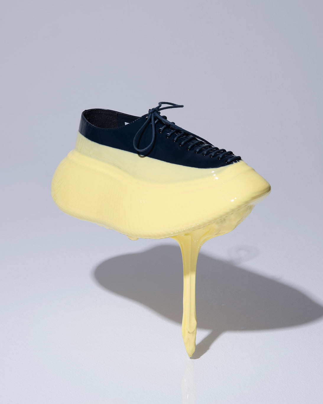 Liver shoes Navy × Lemon DIP