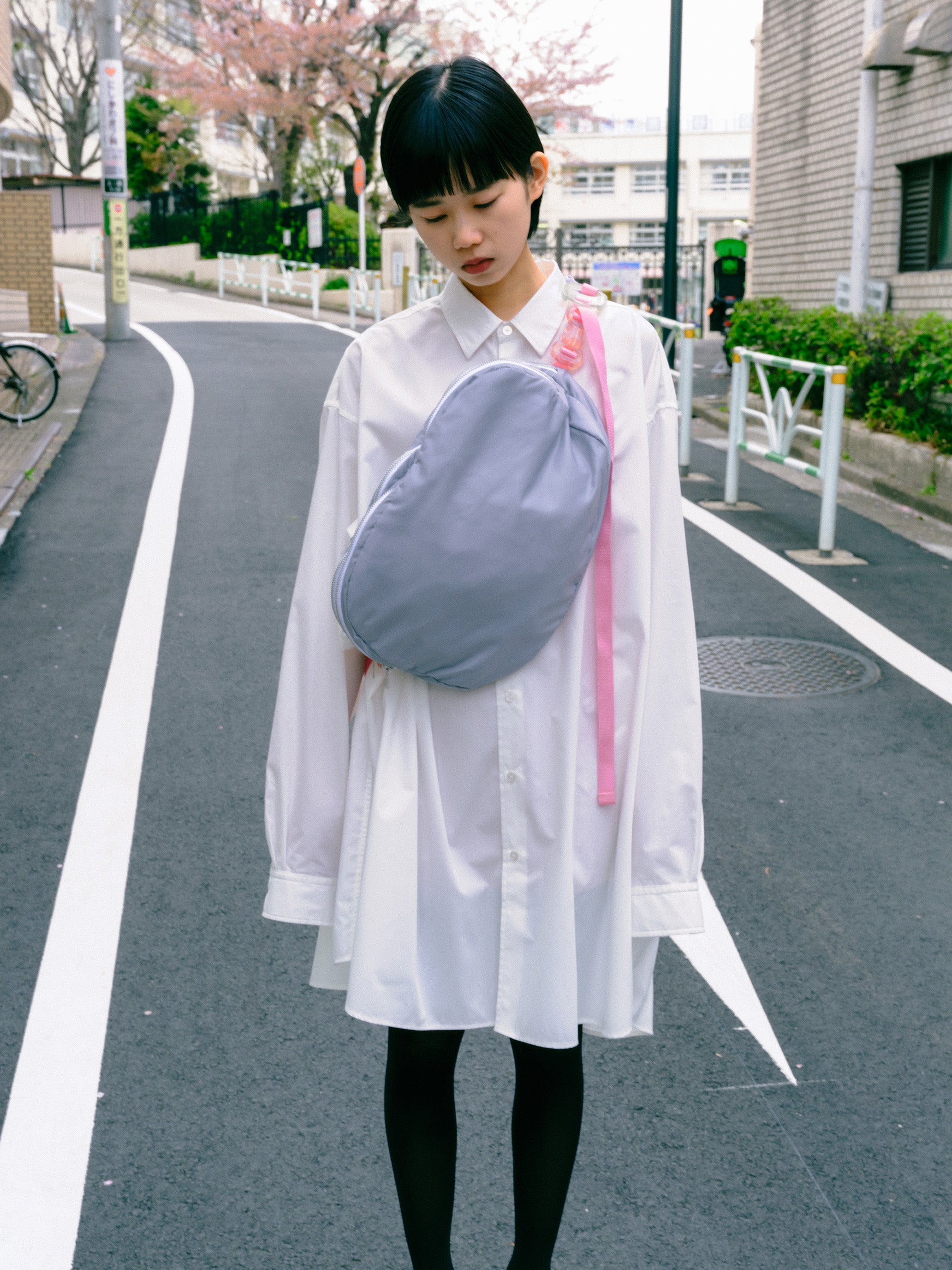 2 Pockets bag Gray × Pink