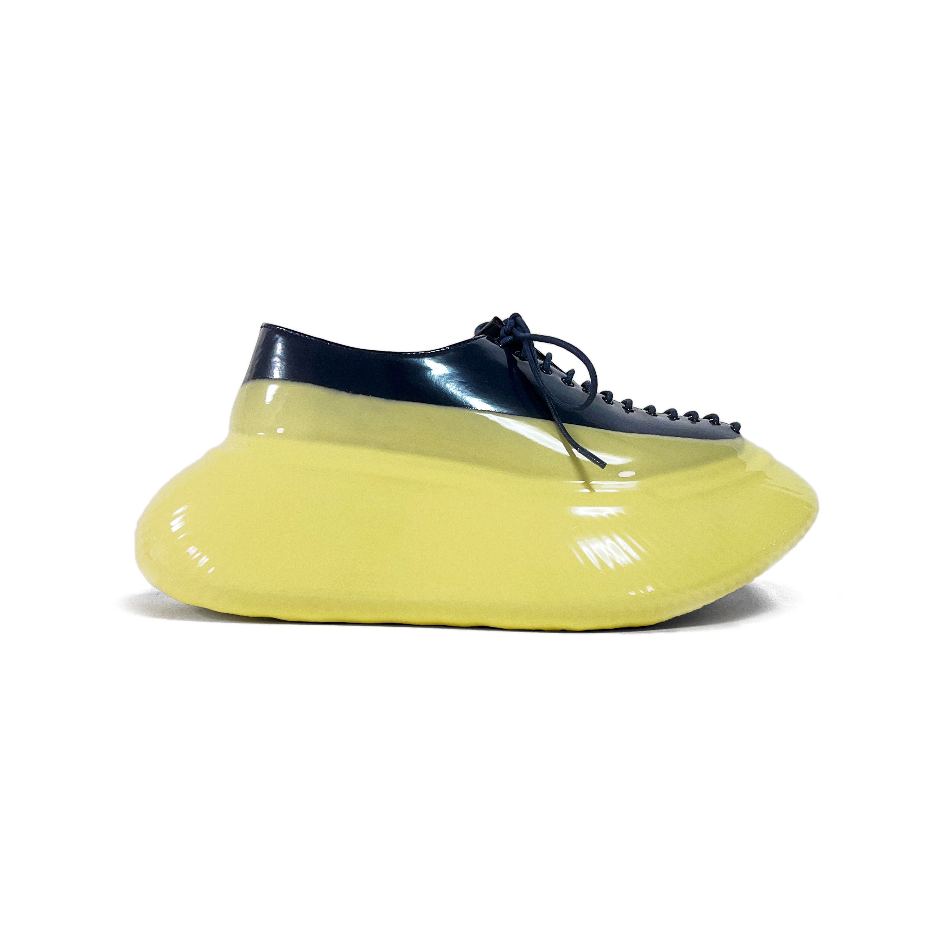 Liver shoes Navy × Lemon DIP