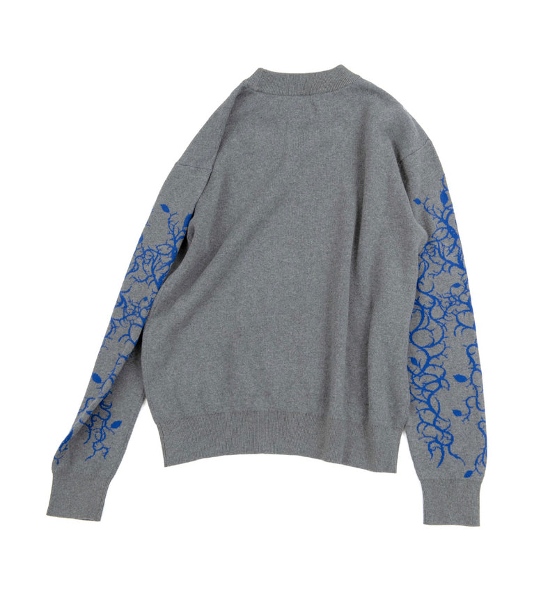 KEISUKEYOSHIDA rose tribal knit Gray × Blue