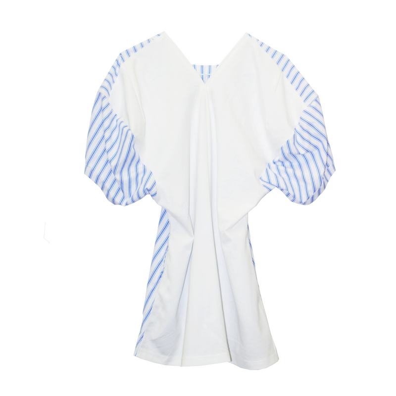 JANE SMITH Pull-Over shirt (WHITE×WHITE stripes)