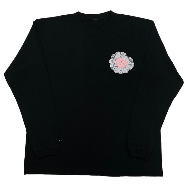 Cheer up long T-shirt（little cry black × lt pink）
