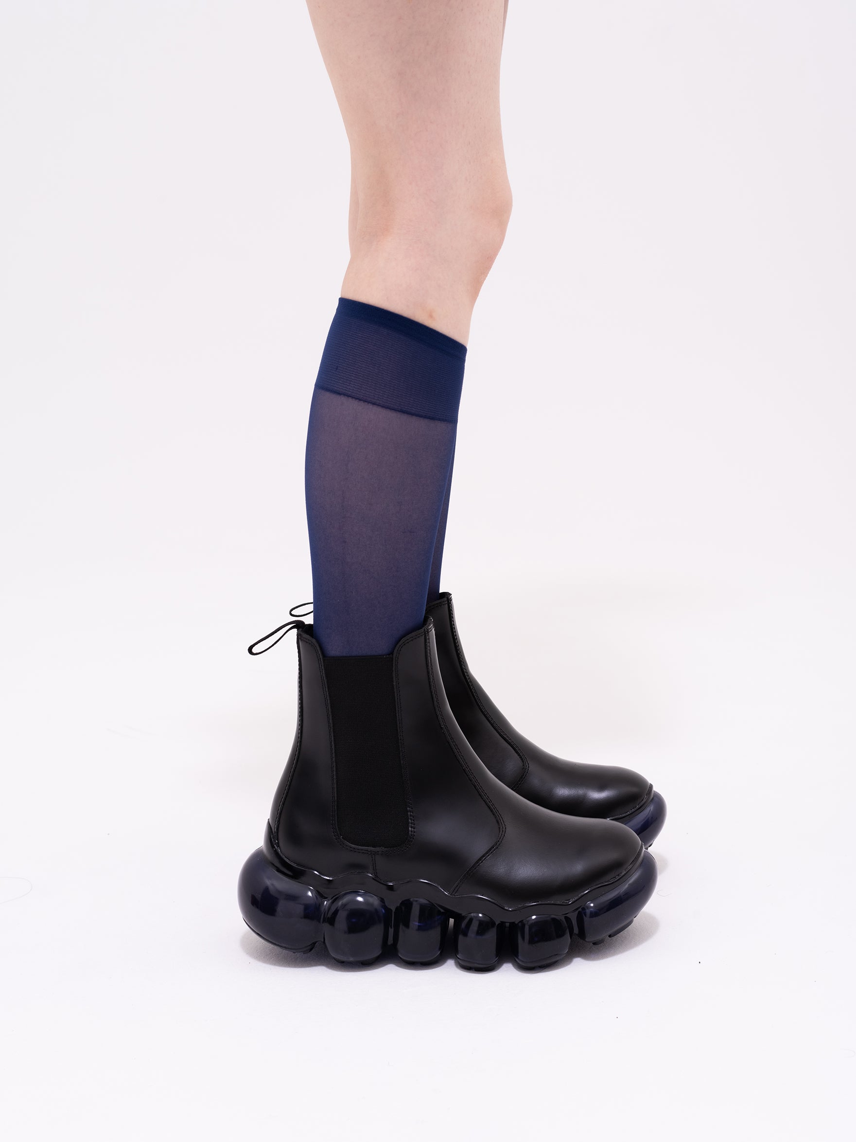 Side Gore Boots Black × Navy